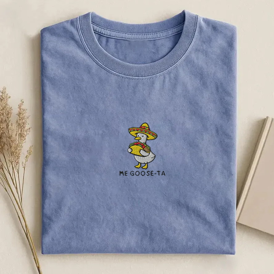 Mexican Goose Embroidered T-Shirt-Teevibe