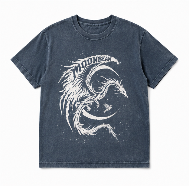 Vintage Dragon Moon Graphic T-Shirt