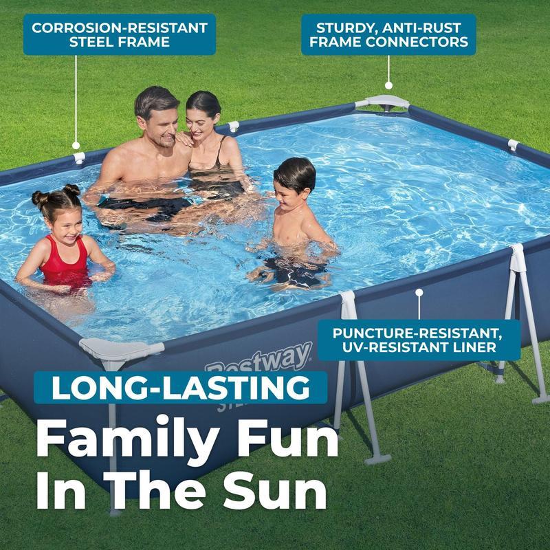 Piscina desmontable Bestway Steel Pro de estructura metálica (9,8' x 6,6' x 26") con bomba de filtro