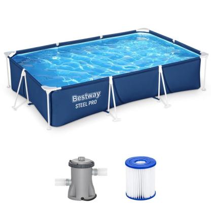 Piscina desmontable Bestway Steel Pro de estructura metálica (9,8' x 6,6' x 26") con bomba de filtro