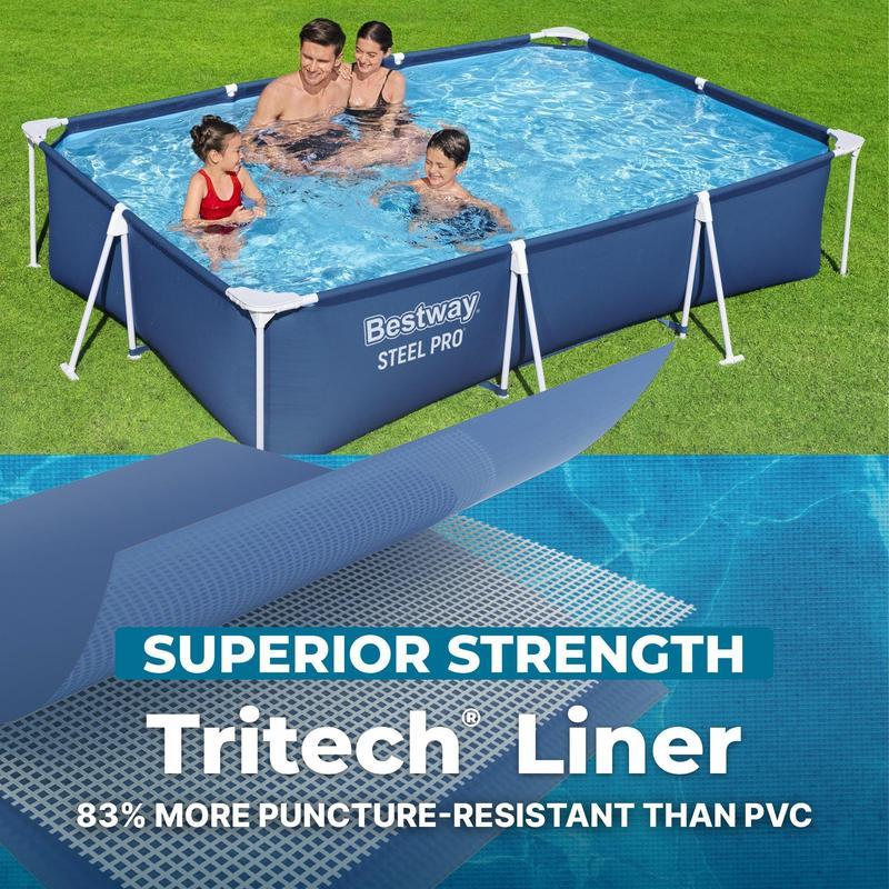 Piscina desmontable Bestway Steel Pro de estructura metálica (9,8' x 6,6' x 26") con bomba de filtro