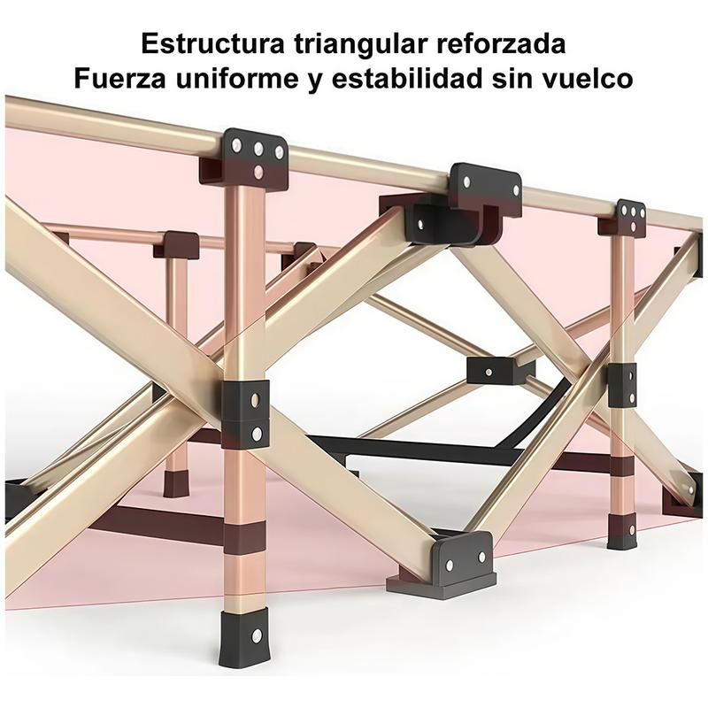 Cama plegable extra grande color negro (60*170 cm), especialmente para exteriores: diseño portátil ideal para camping, viajes y oficina.Con estructura de metal resistente y bolsillos laterales de almacenamiento.
