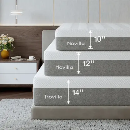 Colchón de espuma viscoelástica con gel: firmeza media para un descanso fresco.