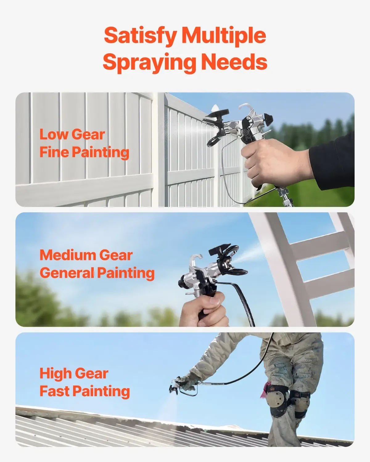 Pulverizador de pintura sin aire con soporte, 3000 PSI, 650 W, eléctrico, eficiente, para muebles y cercas, interiores y exteriores, pulverizadores de pintura portátiles, efecto de pintura fino y uniforme.