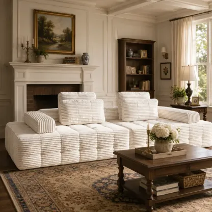 Sofá modular seccional sin estructura, chaise longue extragrande con asientos profundos, sofá cama modular Cloud, no requiere montaje, combinación libre, sofá seccional moderno. Sofá seccional sin estructura. Muebles de sala de estar.