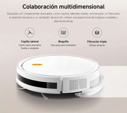 Robot Vacuum E5 Blanco| Funcionalidad de aspirado y limpieza en uno, para limpiar todo el piso