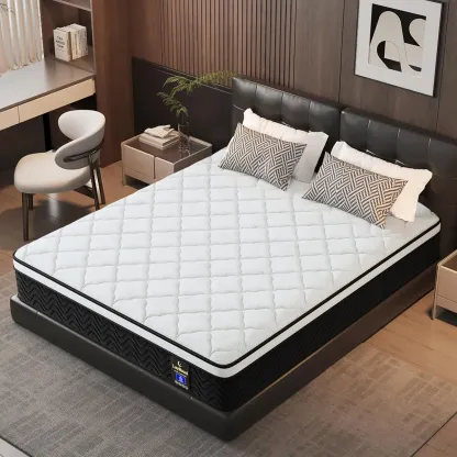 Colchón híbrido en caja de 12 o 14 pulgadas (tamaños Twin, Full, Queen o King) de espuma viscoelástica | Resortes ensacados + soporte por zonas | Suave y cómodo, alivio de presión, firmeza media, certificado CertiPUR-US