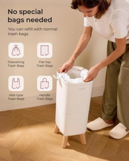 Cubo para pañales – Eliminación de residuos con control de olores para el dormitorio infantil. Diseñado para facilitar los cambios de pañales diarios y mantener el espacio limpio y sin malos olores.