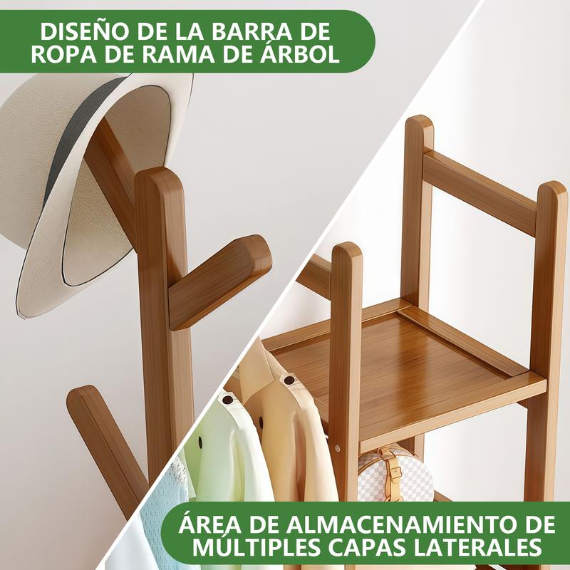 Perchero multifuncional Grande para organizar ropa Madera Closet Organizador
