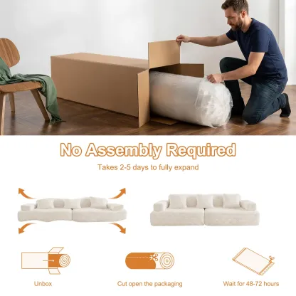 Sofá modular seccional sin estructura, chaise longue extragrande con asientos profundos, sofá cama modular Cloud, no requiere montaje, combinación libre, sofá seccional moderno. Sofá seccional sin estructura. Muebles de sala de estar.