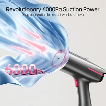 Vaporizador de prendas con succión, gran capacidad de 270 ml, vaporizador de mano de 1400 W, dispositivo 2 en 1 de succión y planchado, plancha de viaje portátil para ropa y tejidos, amplia placa calefactora de cerámica.
