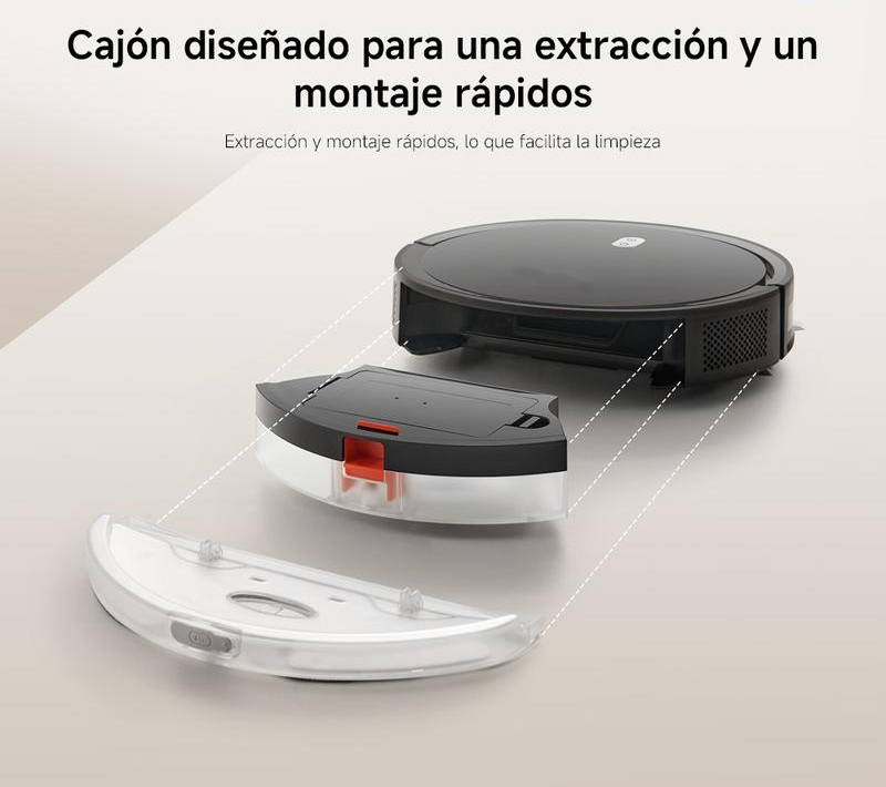 Robot Vacuum E5 Blanco| Funcionalidad de aspirado y limpieza en uno, para limpiar todo el piso