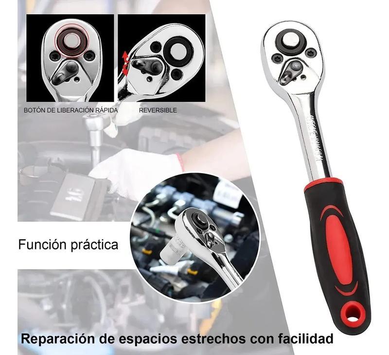 Kit de Herramientas Eléctricas Inalámbricas  4 en 1 con Taladro Percutor, Llave de Impacto, Motosierra y Soplador de Turbina, Motor Sin Escobillas, 2 Baterías y Luz LED