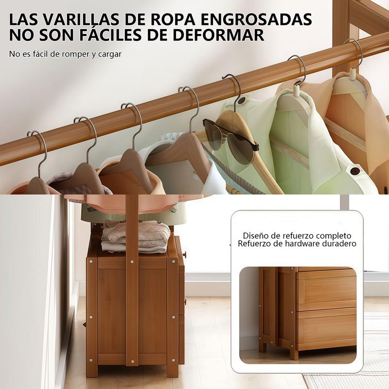 Perchero multifuncional Grande para organizar ropa Madera Closet Organizador