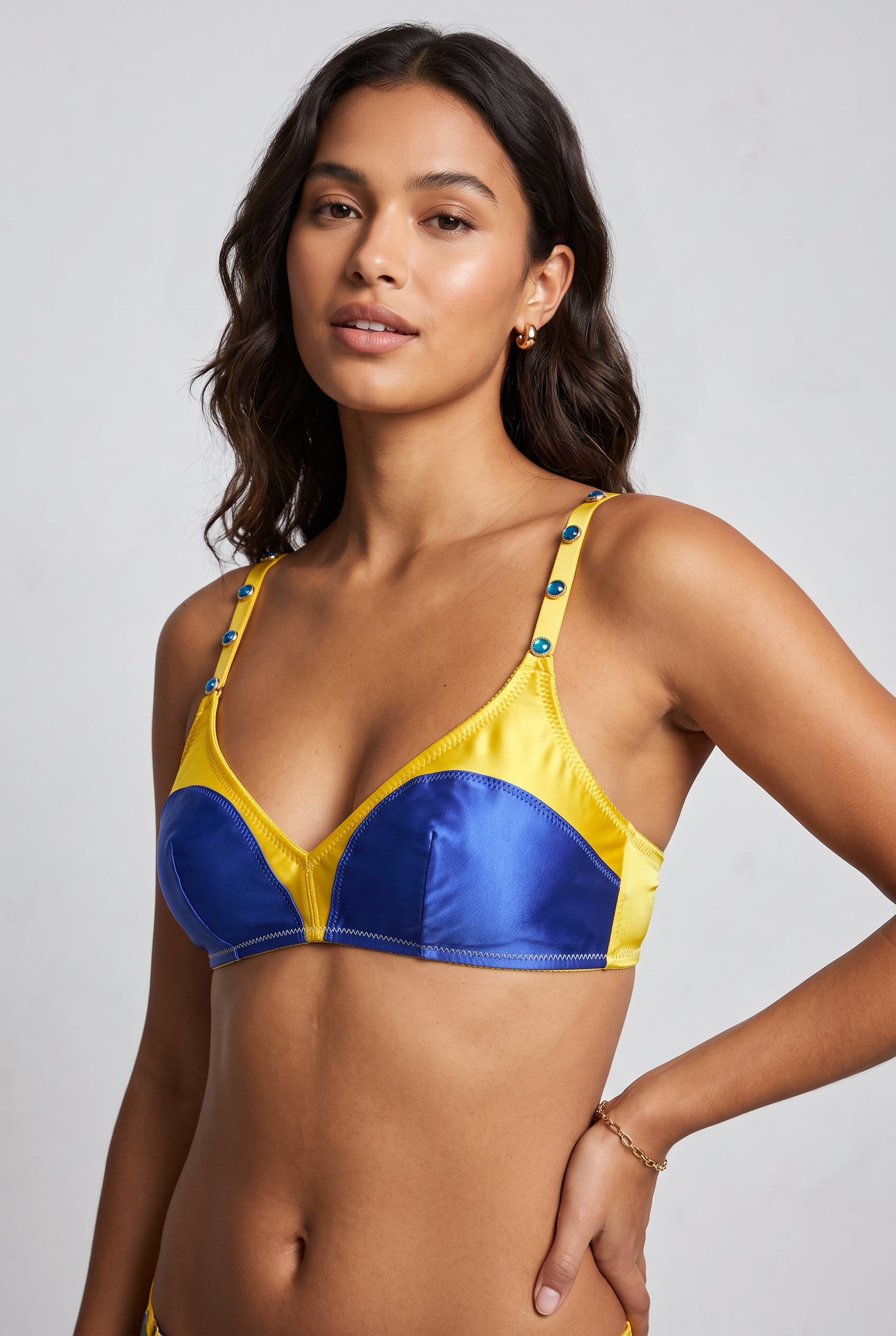 Carnival Jewels Jewel Bralette Blue Sauce/Lemon Zest