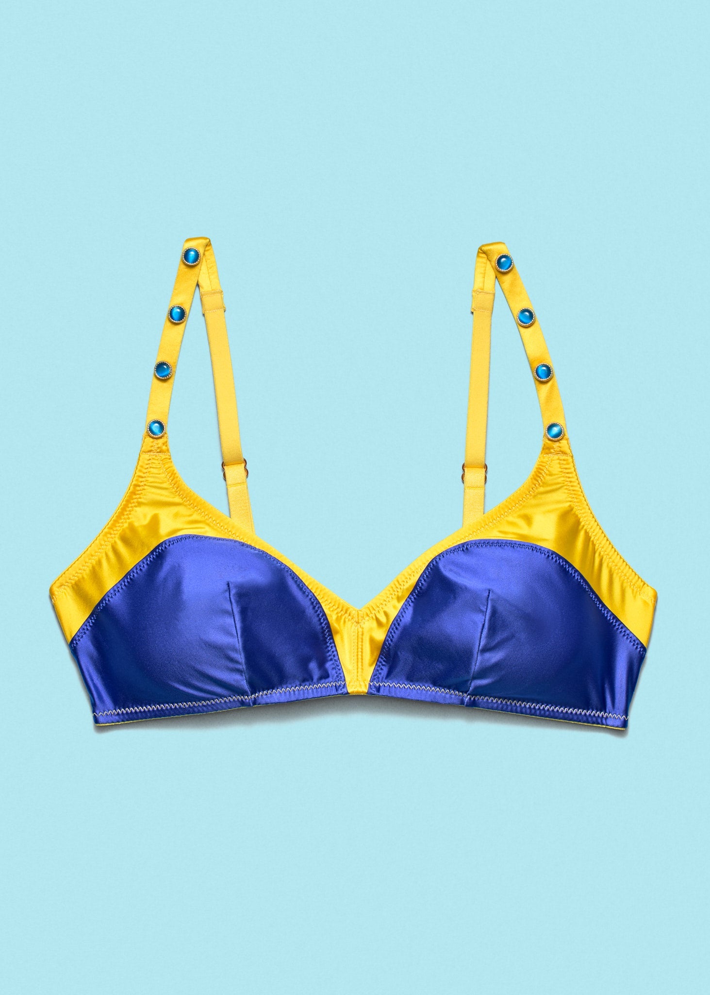 Carnival Jewels Jewel Bralette Blue Sauce/Lemon Zest