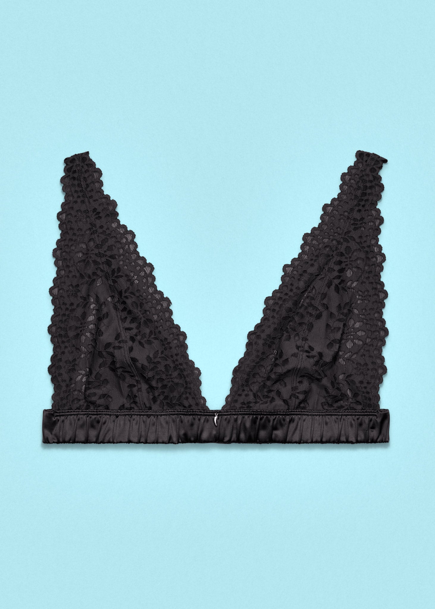 Lacy Dazy Triangle Bralette Black