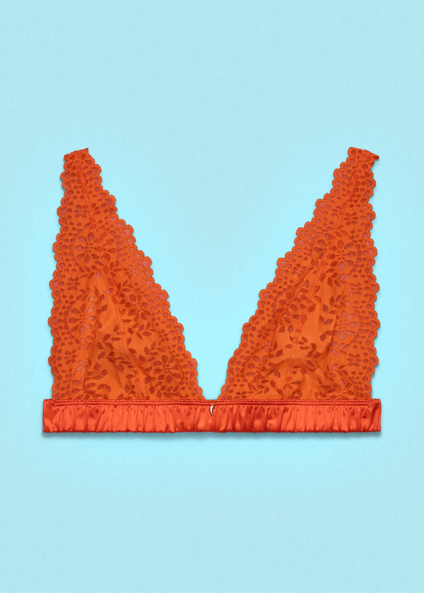 Lacy Dazy Triangle Bralette Tangerine Tango