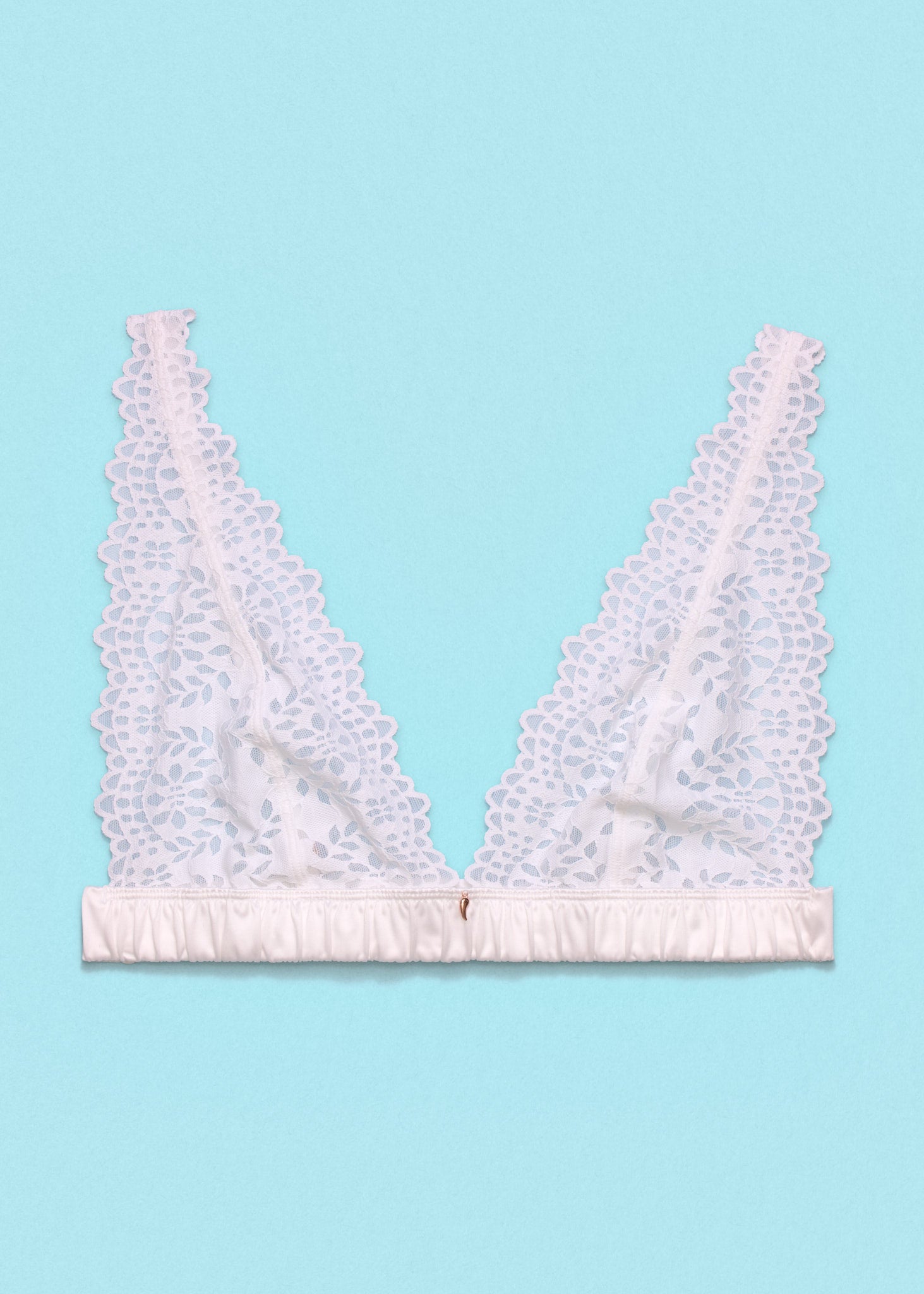Lacy Dazy Triangle Bralette White