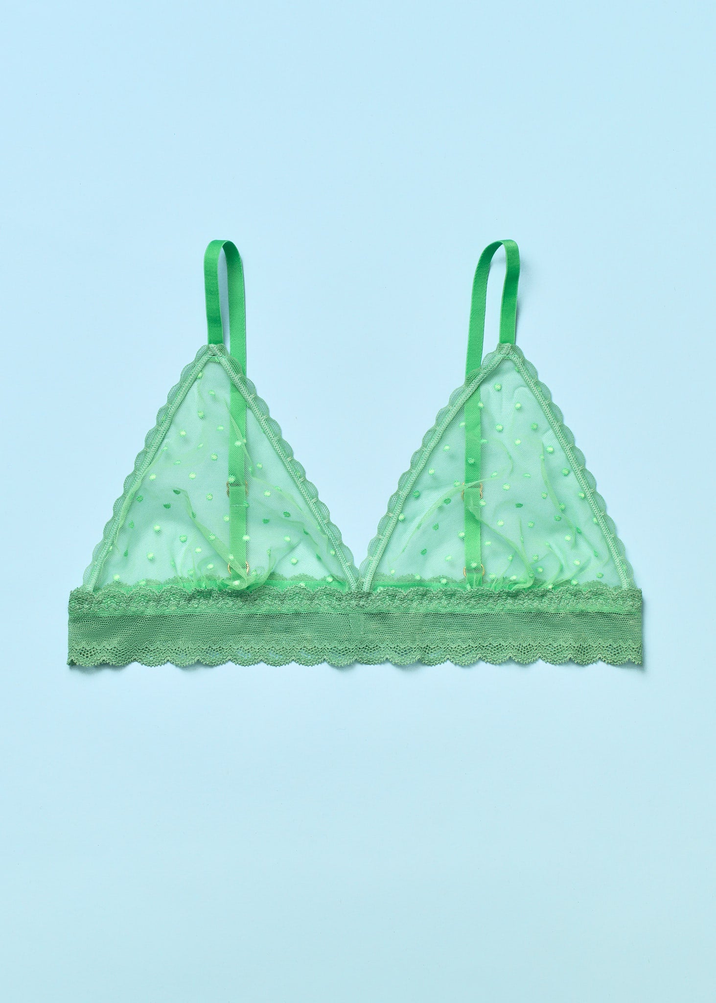 Light Up the World Triangle Bralette Lime