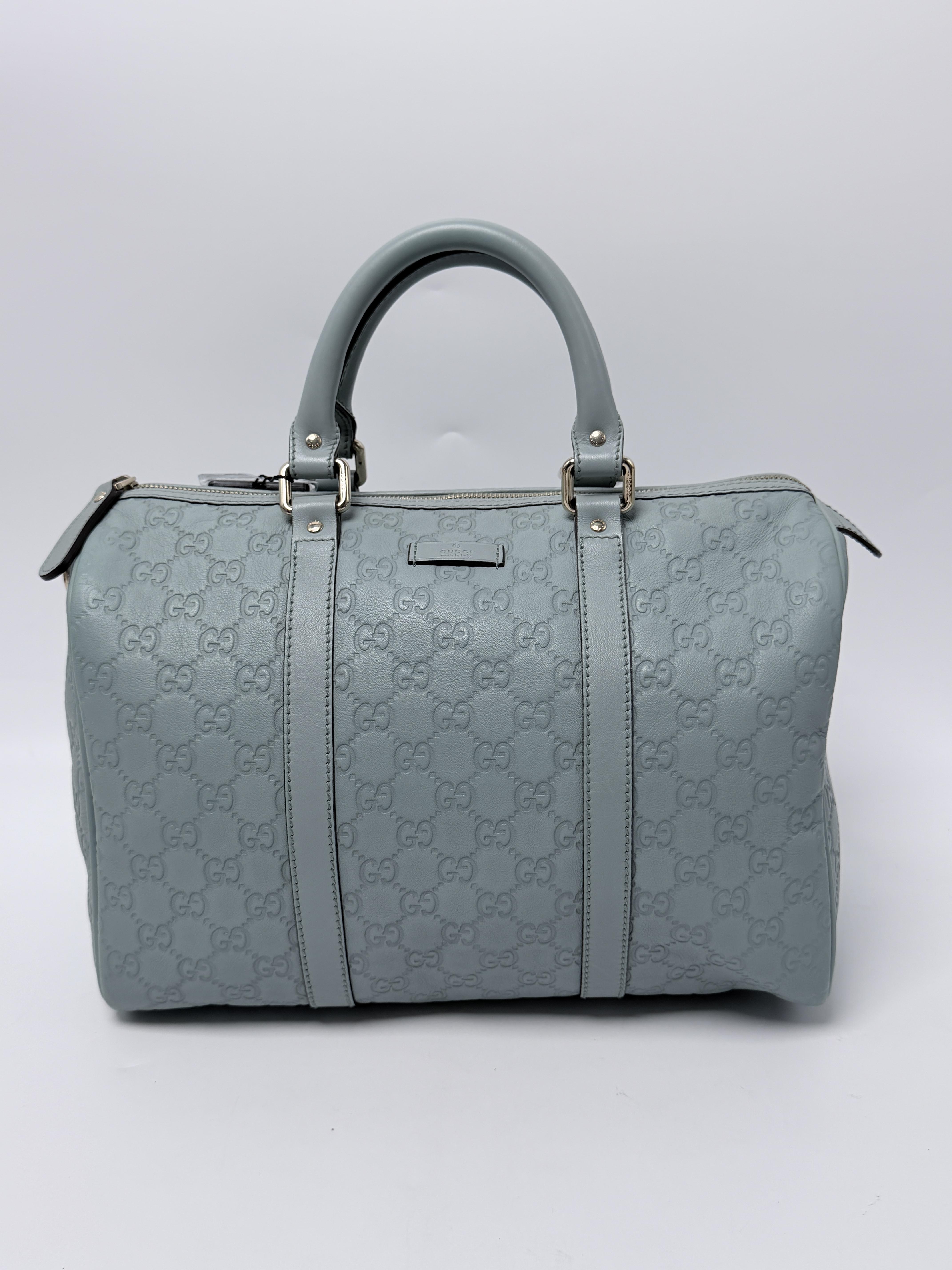 Microguccissima Soft Leather Medium Boston Joy Bag Pastel BlueJD1578GG