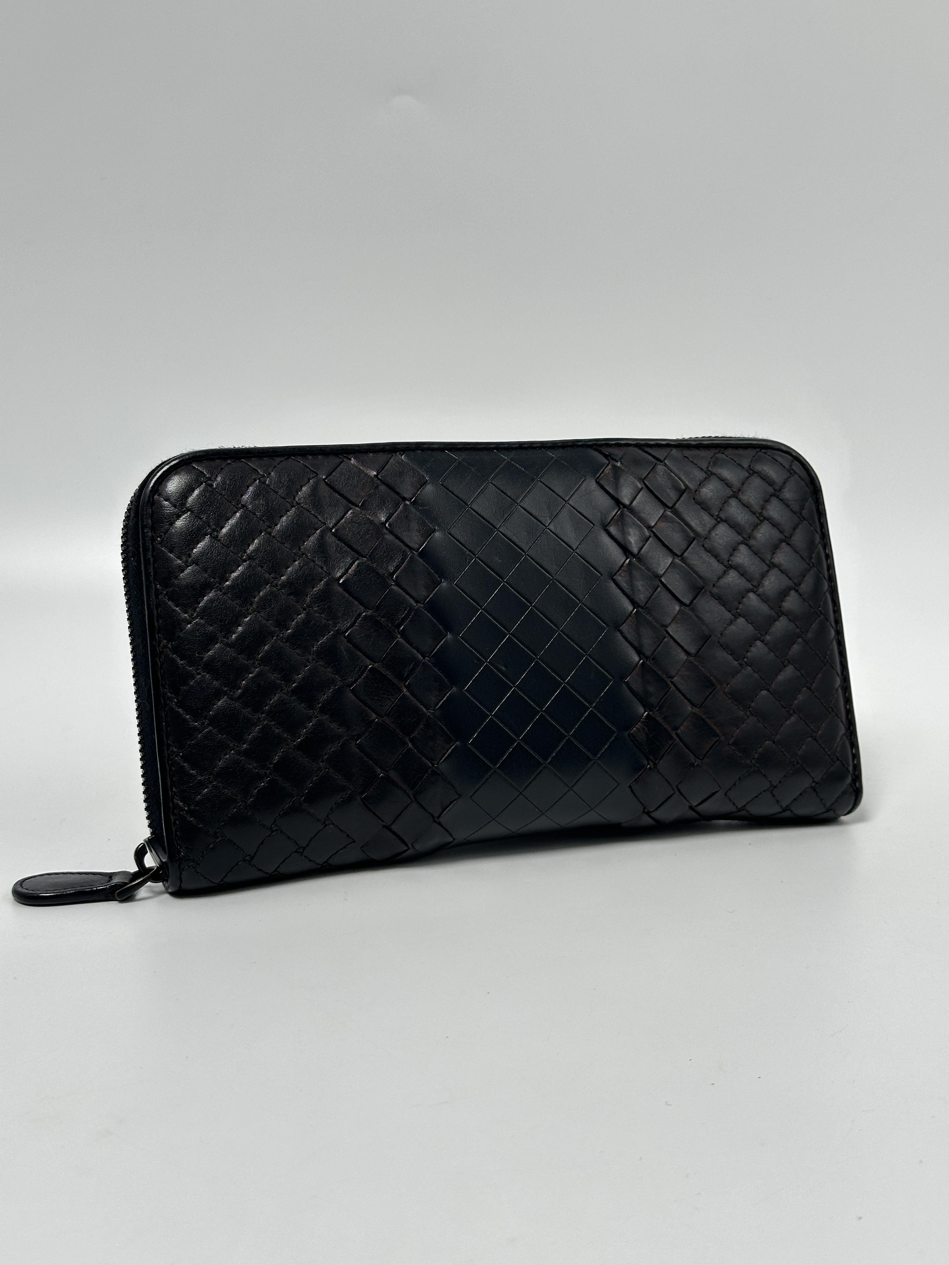Pre-owned BOTTEGA VENETA leather Wallet Intrecciato Zip Around Long JD746BV