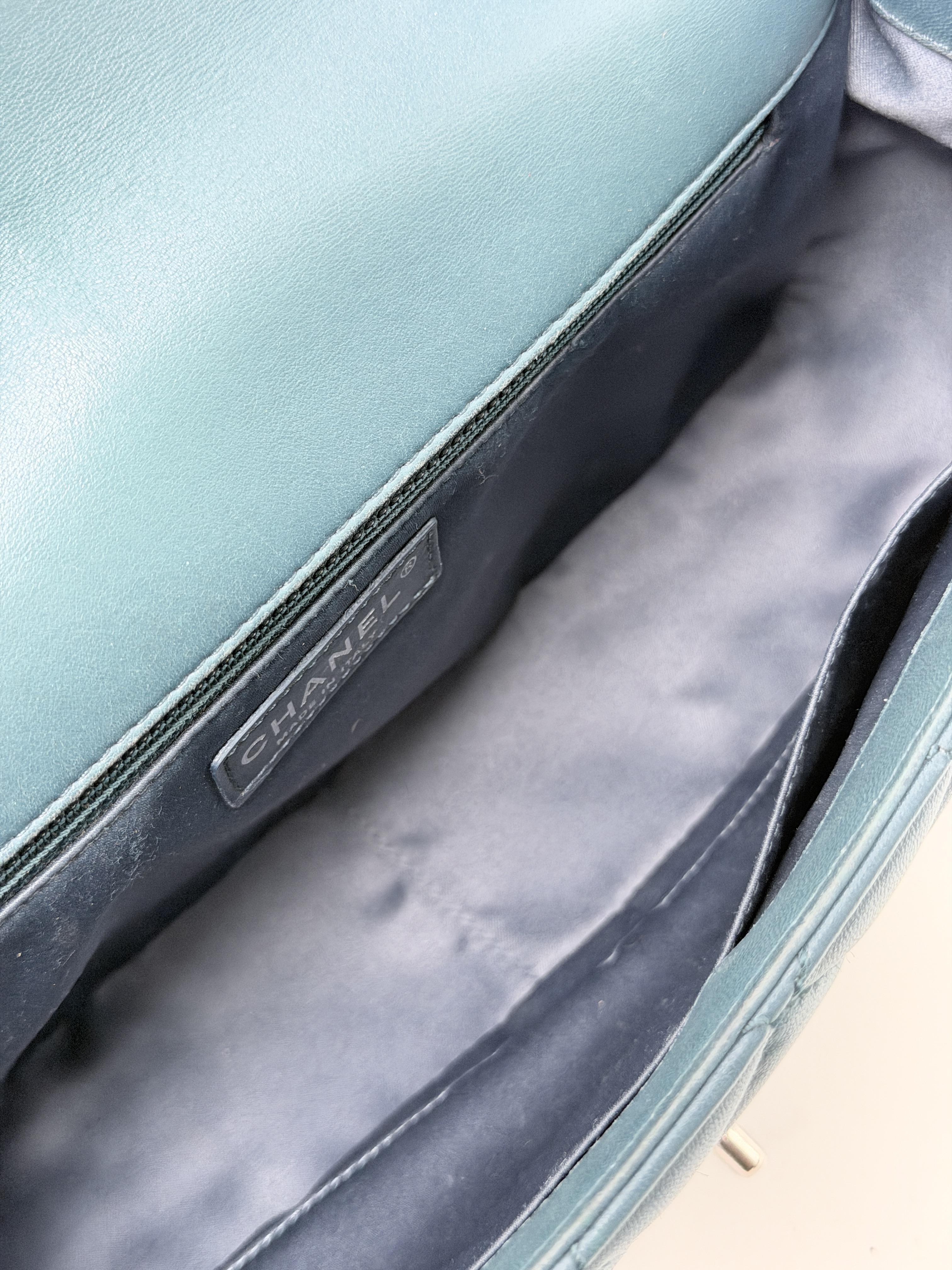 Interlocking CC Citizen Flap Bag Teal Green Shoulder Handbag JA1324CC