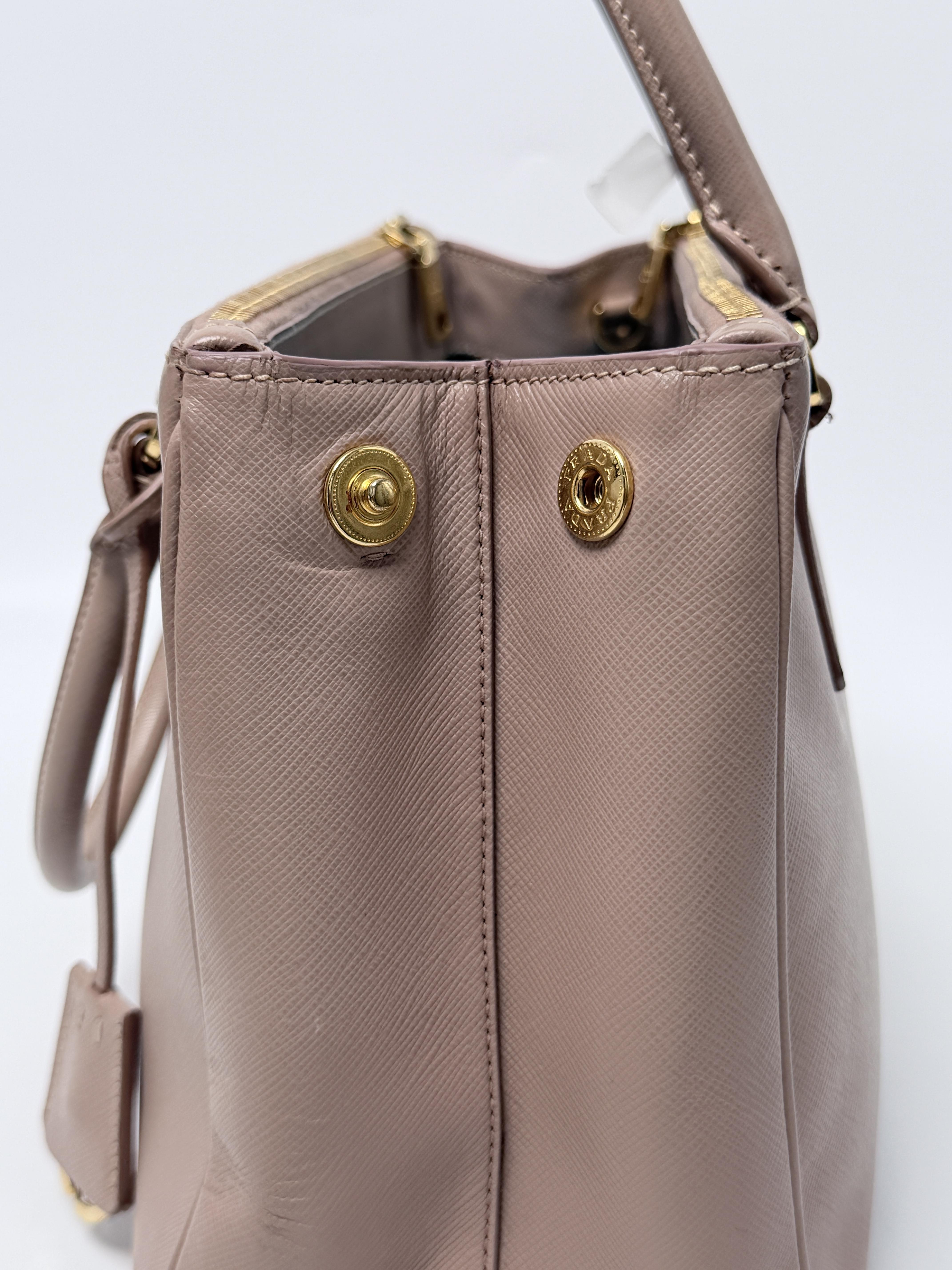 Galleria Saffiano Double Zip Tote Bag Cammeo JA1092PR