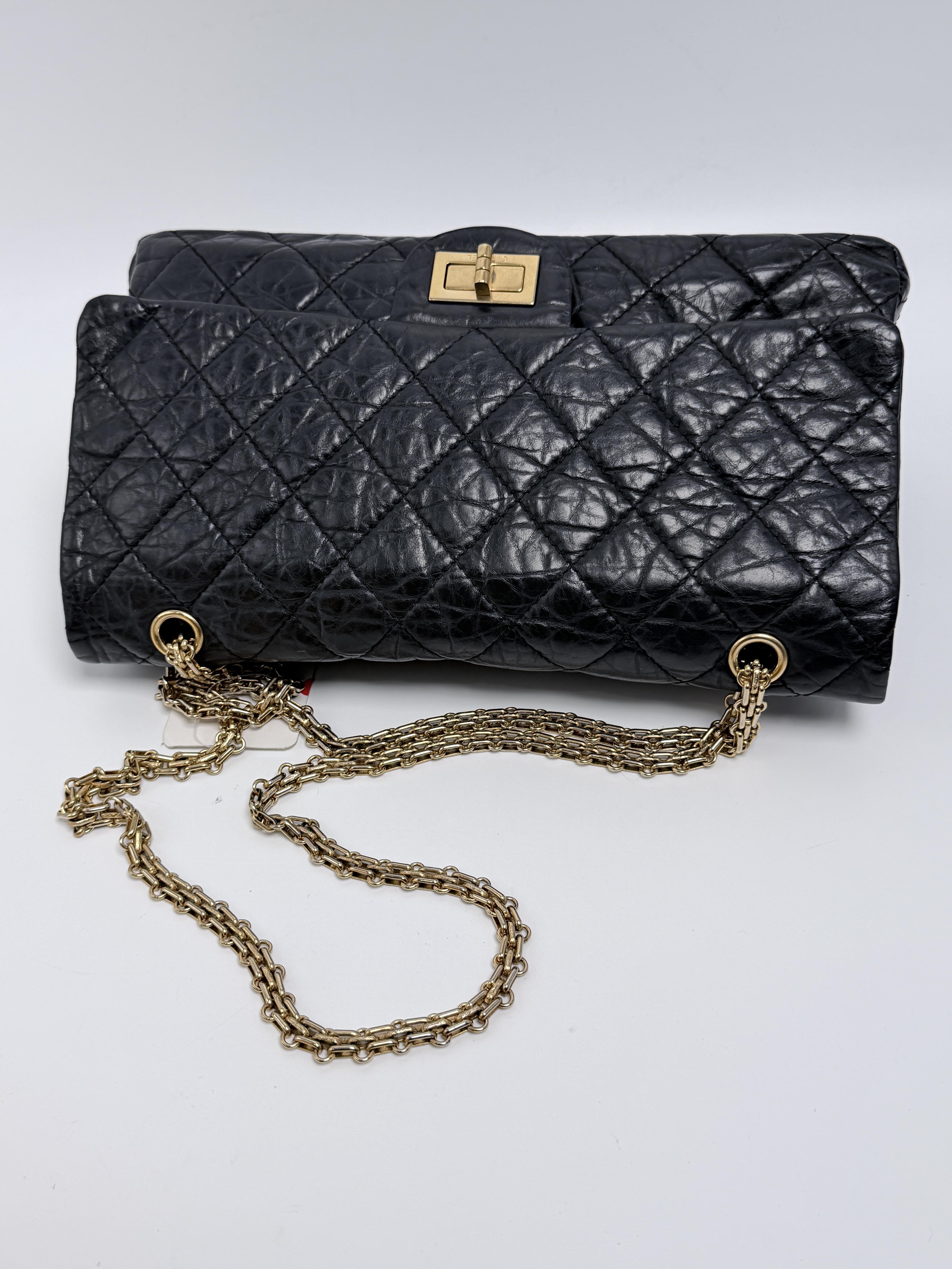 Pre-owned CHANEL Leather Crossbody Bags Aged Calfskin Reissue 2.55 Large 226 Flap Crossbody Bag Shoulder Handbag Black ZS129CC