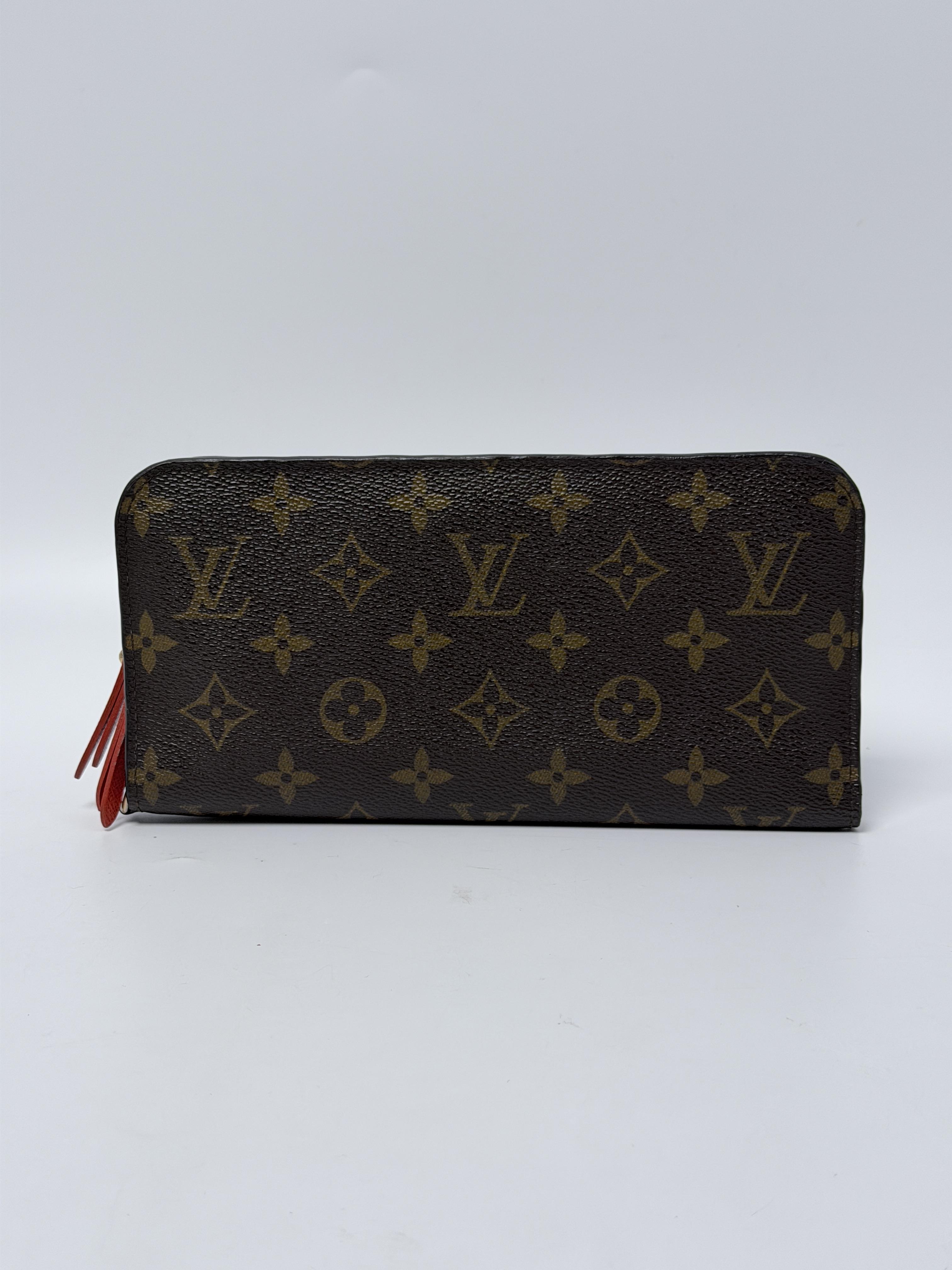 Adele Wallet Monogram Coquelicot Red Double Zip Clutch JD1676LV