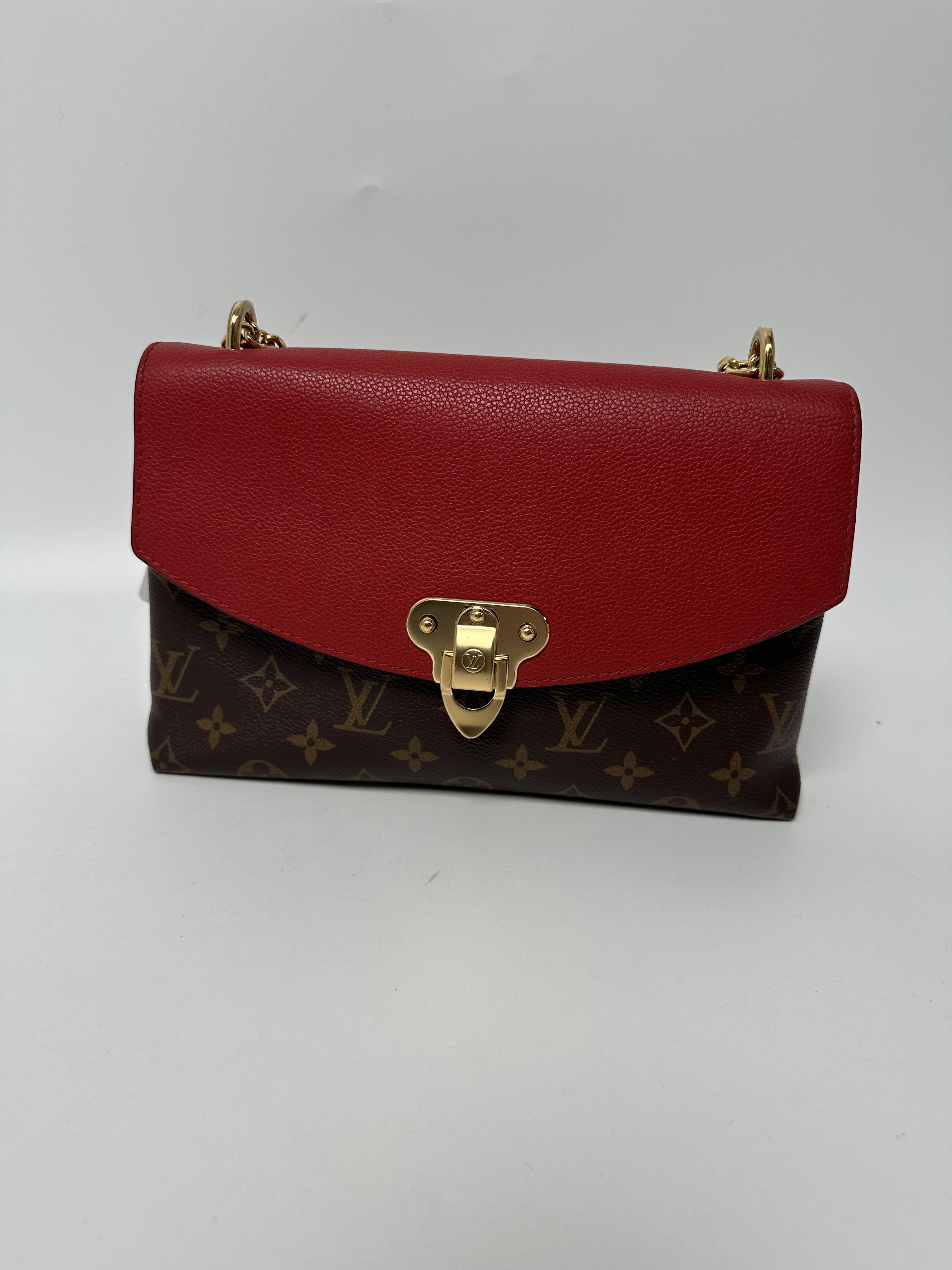 Pre-owned Louis Vuitton leather Crossbody Bags Monogram Saint Placide Cerise Red Shoulder Handbag Crossbody Bag ZS004LV