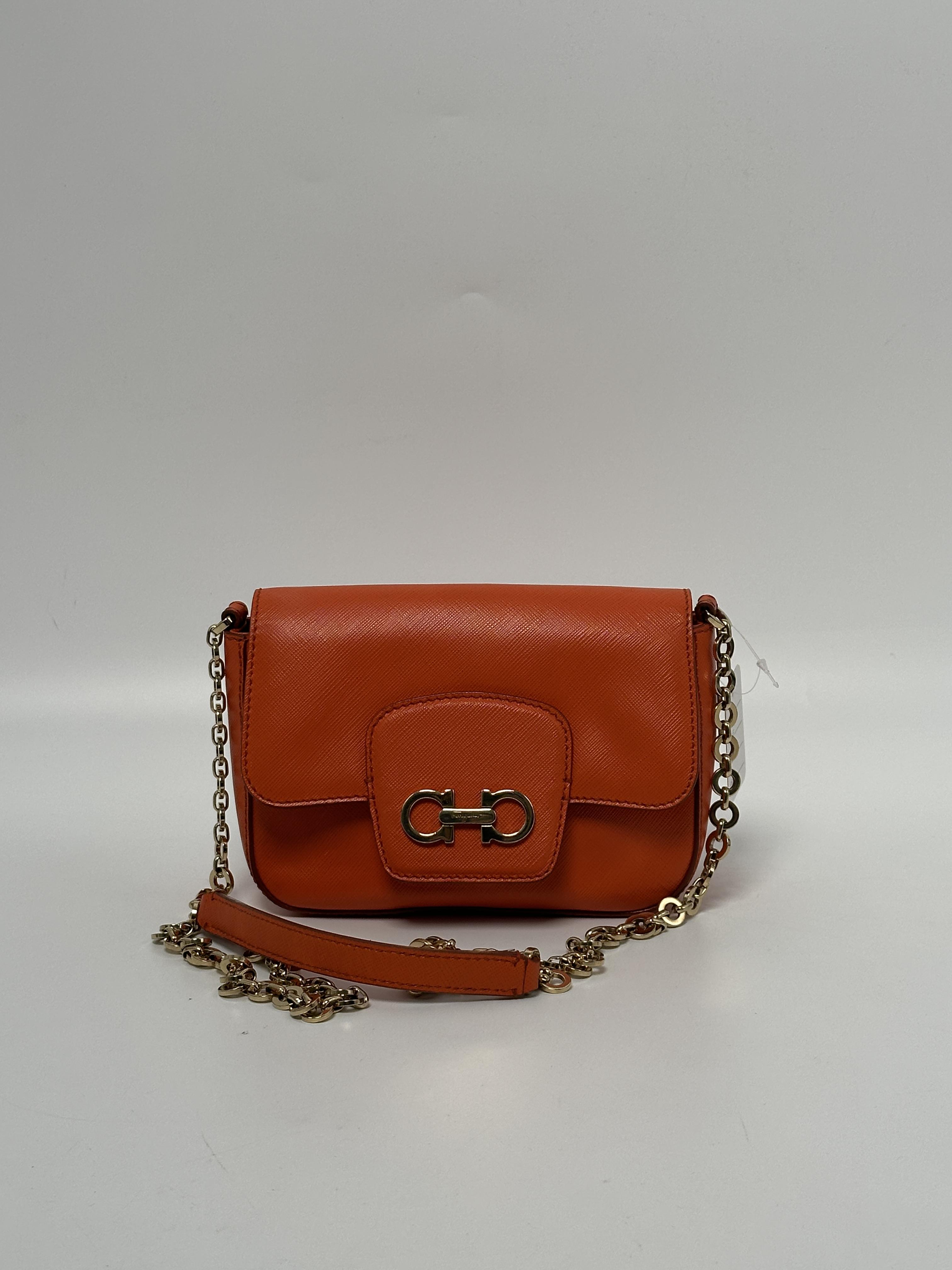 Pre-owned SALVATORE FERRAGAMO leather Crossbody Bags Ferragamo Gancini Flap Crossbody Bag JD319FG