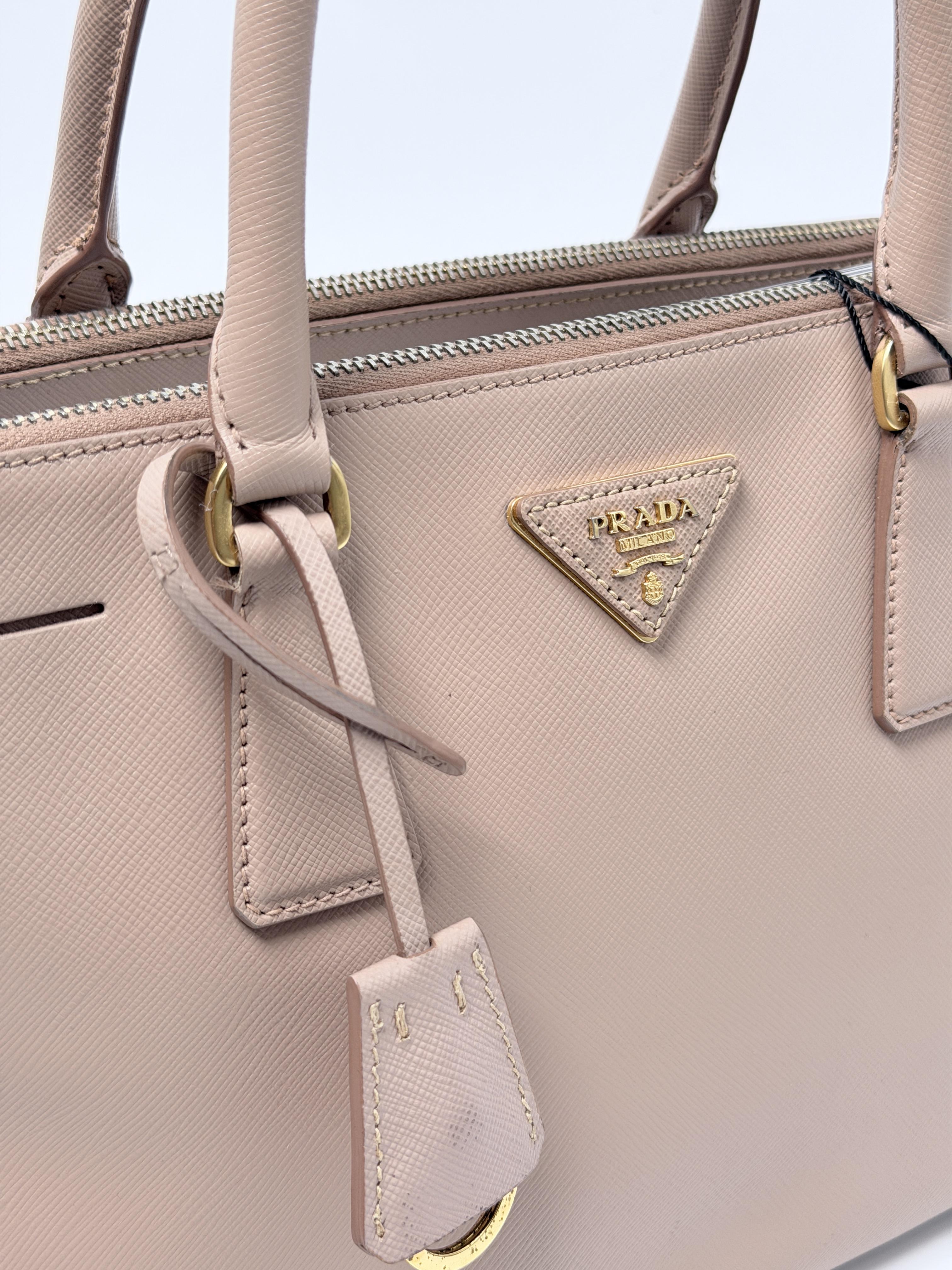 Galleria Saffiano Handle Handbag Double Zip Shoulder Bag JD1378PR