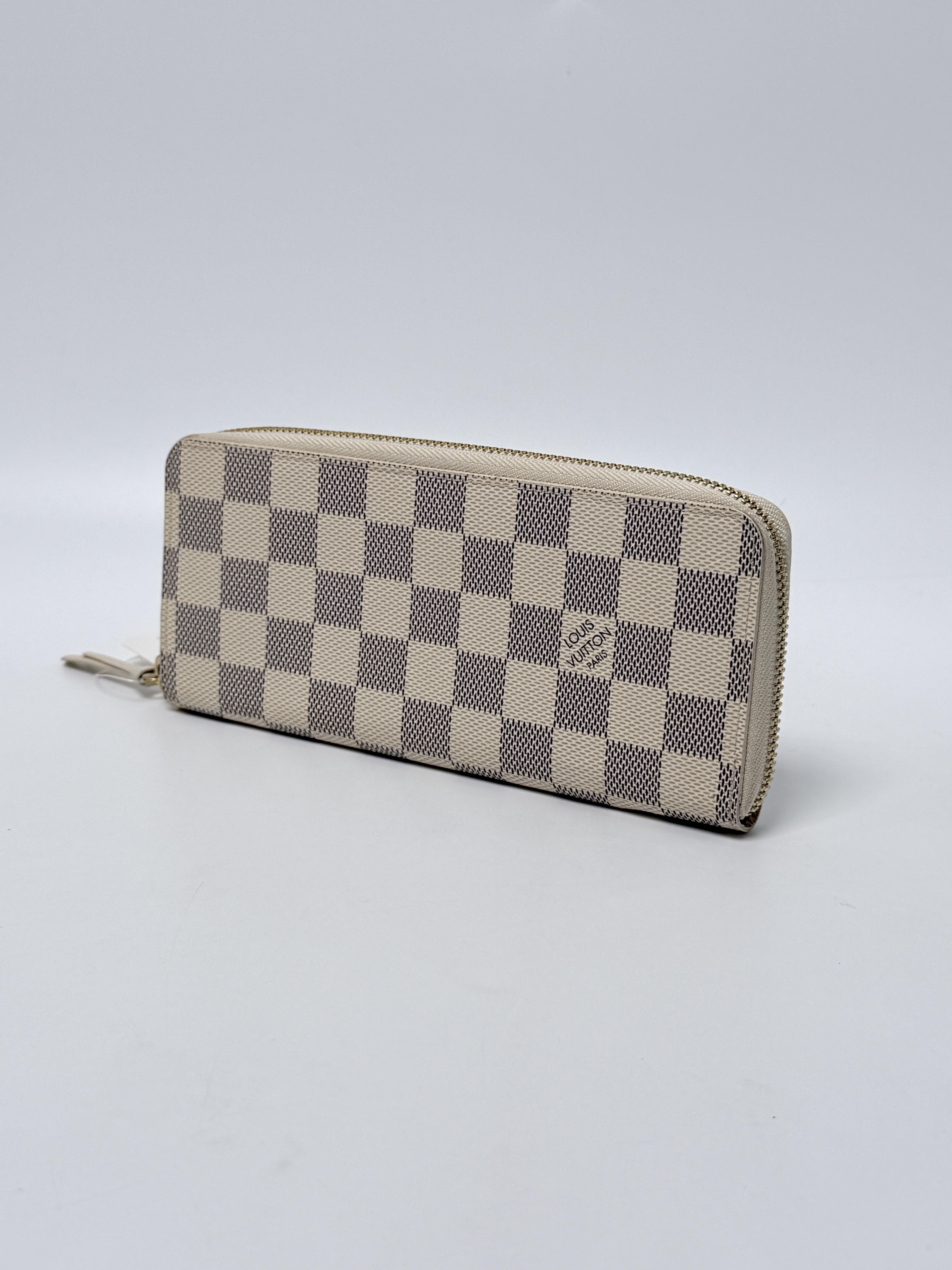Zippy Wallet Damier Azur White Long Purse JP004LV