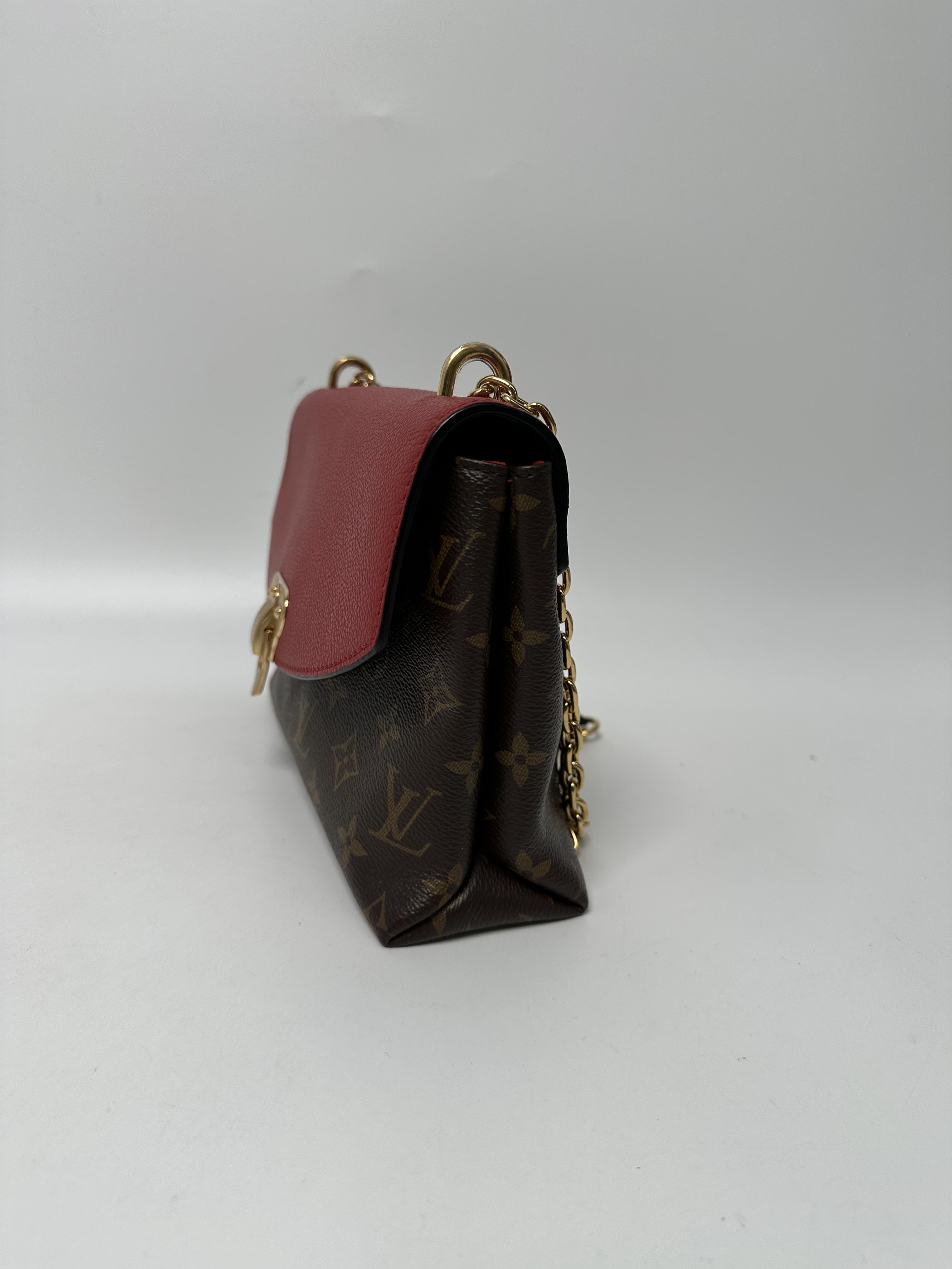 Pre-owned Louis Vuitton leather Crossbody Bags Monogram Saint Placide Cerise Red Shoulder Handbag Crossbody Bag ZS004LV