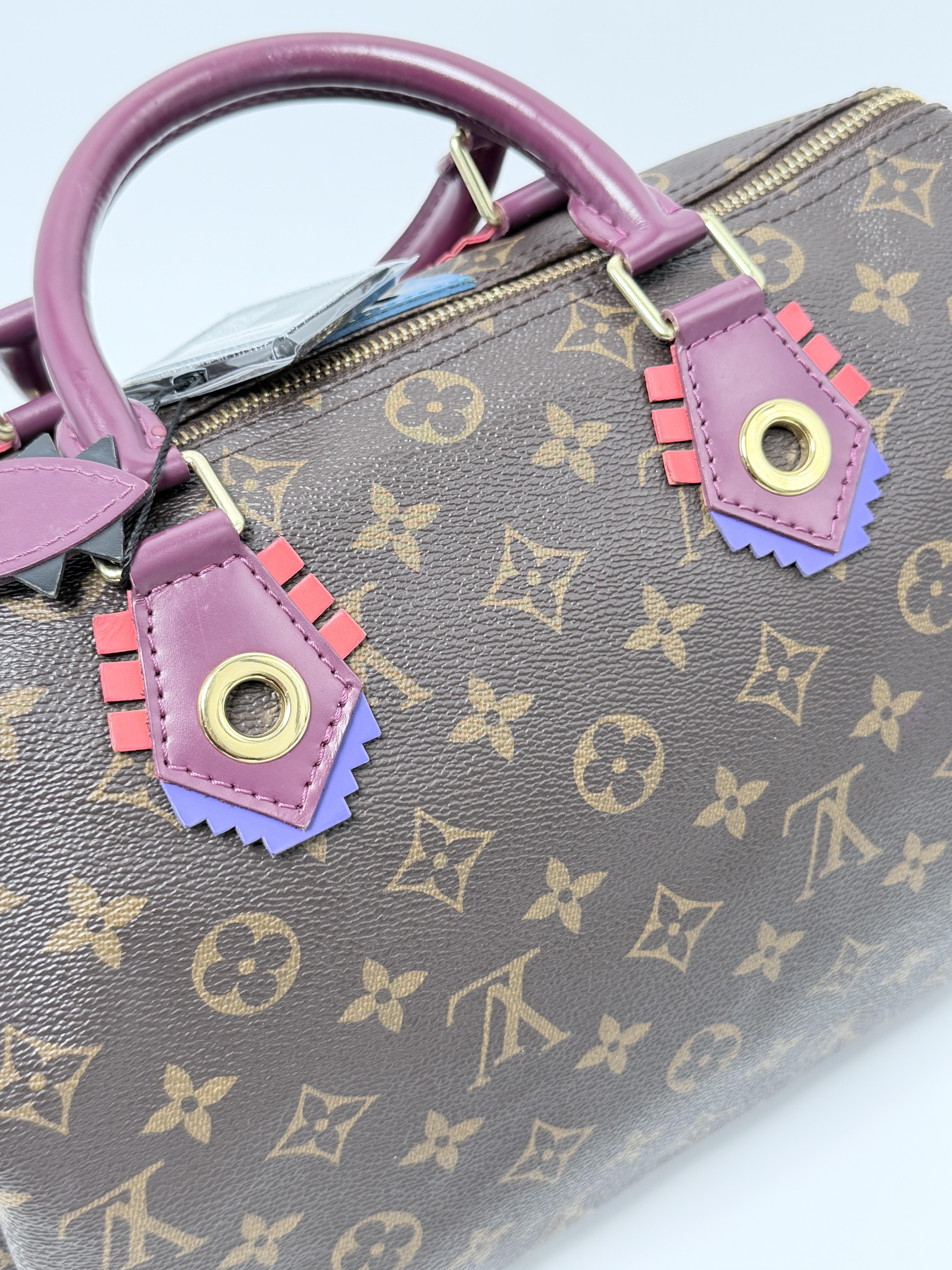 Limited Edition Monogram Totem Speedy 30 Magenta Satchel JD1228LV