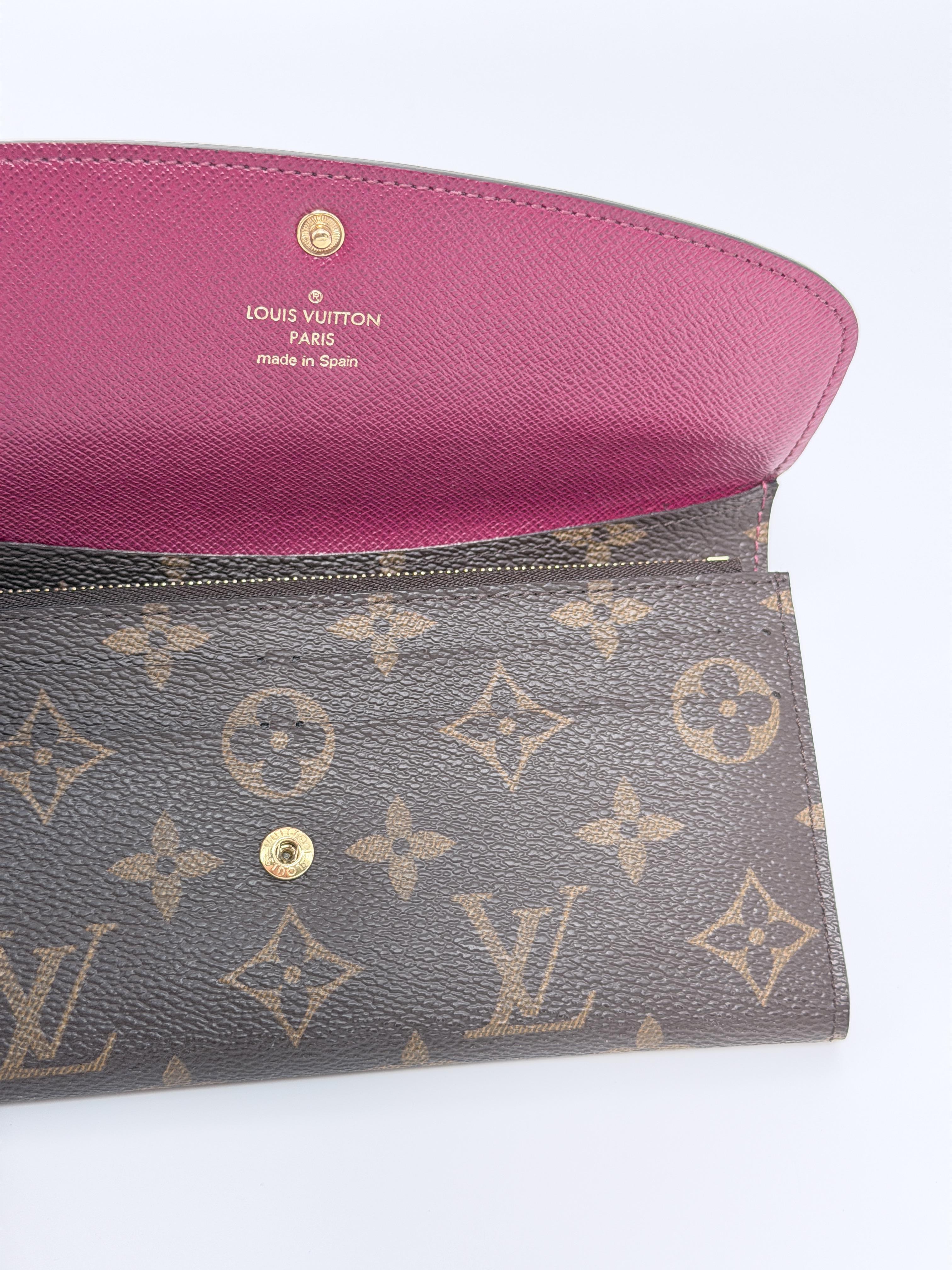 Monogram Sarah Long Brown Red Button SH110LV