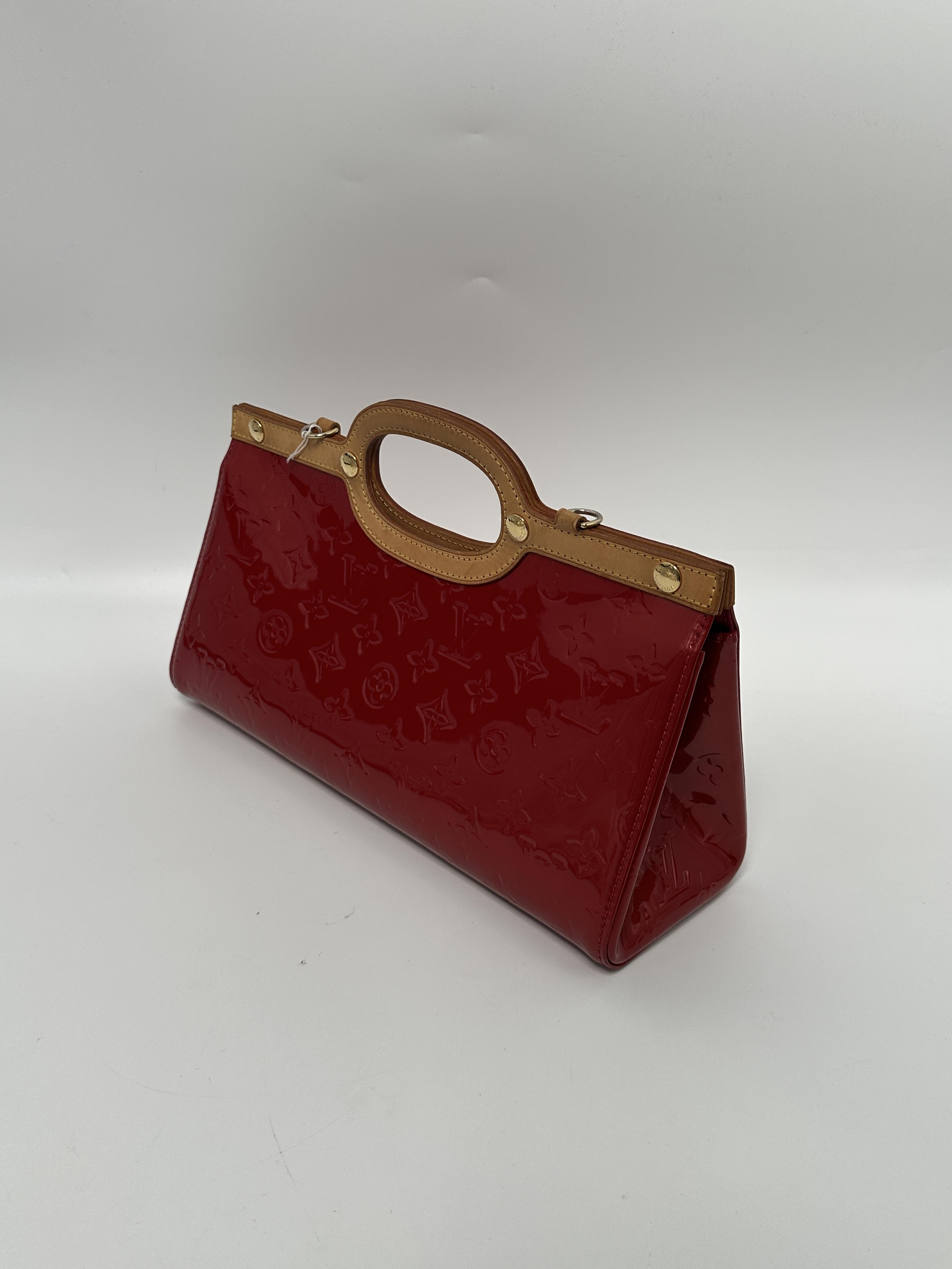 Pre-owned Louis Vuitton Leather Shoulder Bags Authentic Monogram Vernis Roxbury Drive Satchel Clutch Handbag Shoulder Bag JE473LV