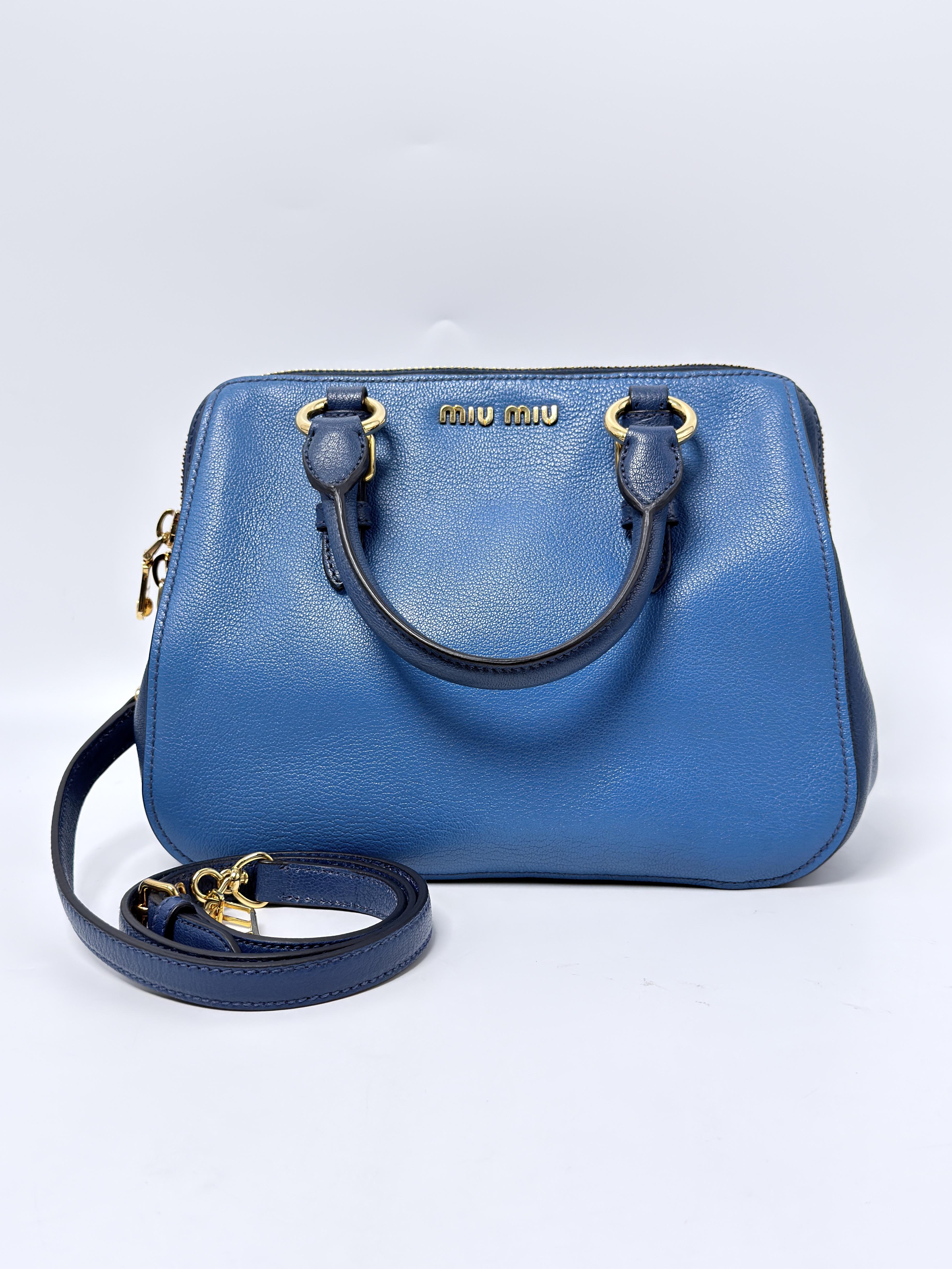 Madras Blue Top Handle Bag Satchel Crossbody Handbag XU010MM