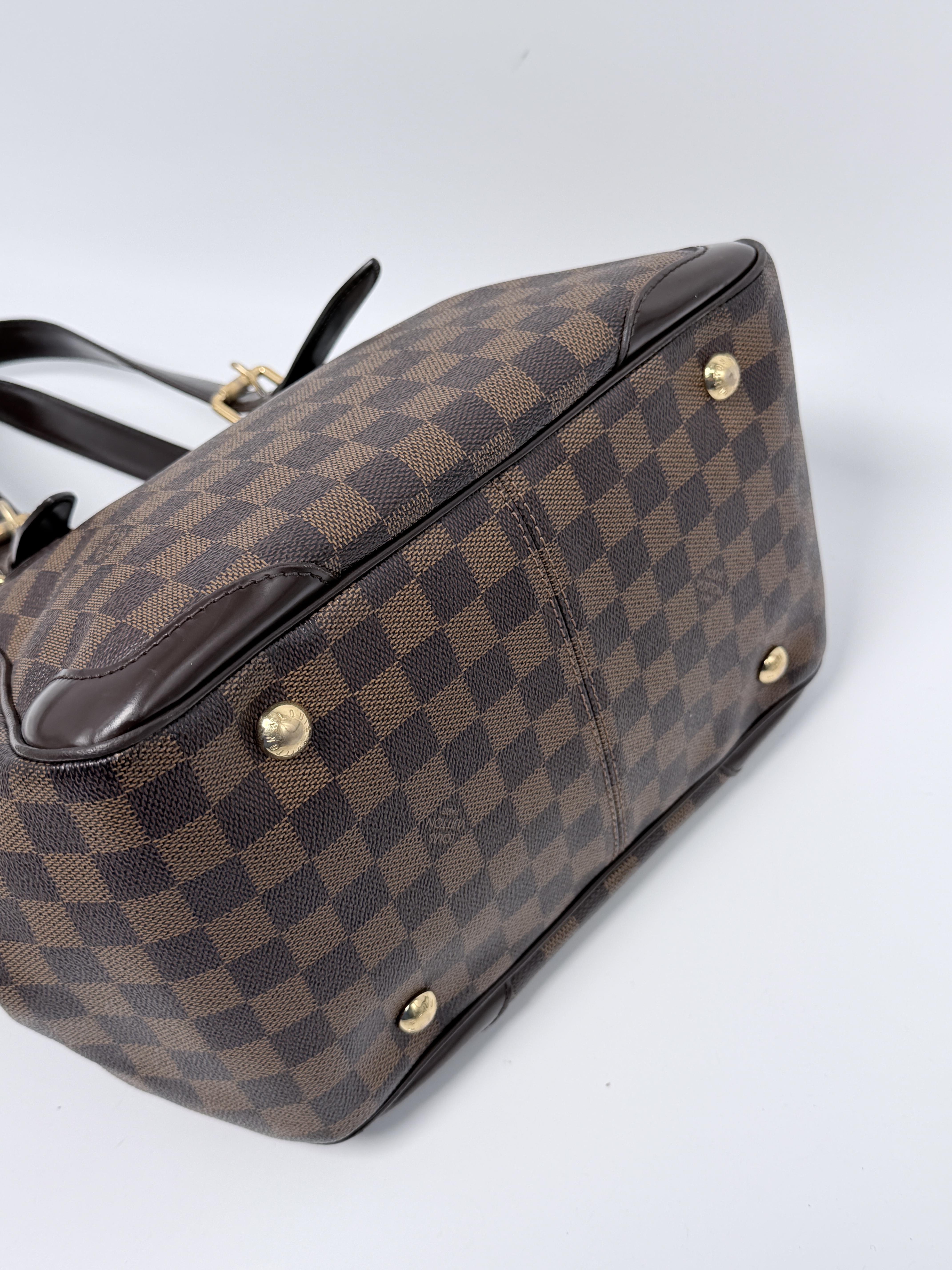 Pre-owned Louis Vuitton Canvas Shoulder Bags Damier Ebene Verona MM Large Handle Handbag Shoulder Bag JA557LV