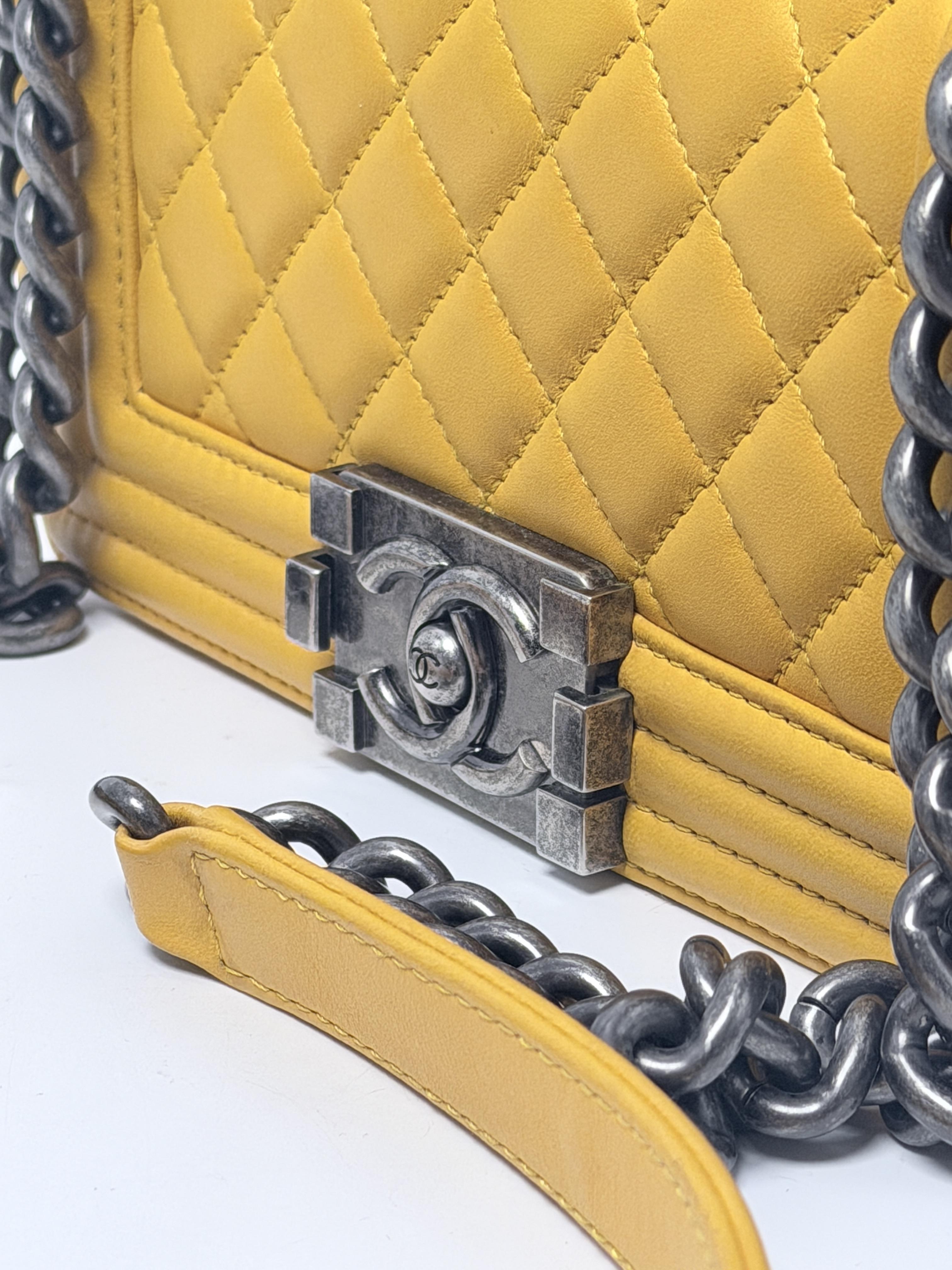 Boy Flap Bag Yellow Old Medium Crossbody Shoulder Handbag ZS074CC