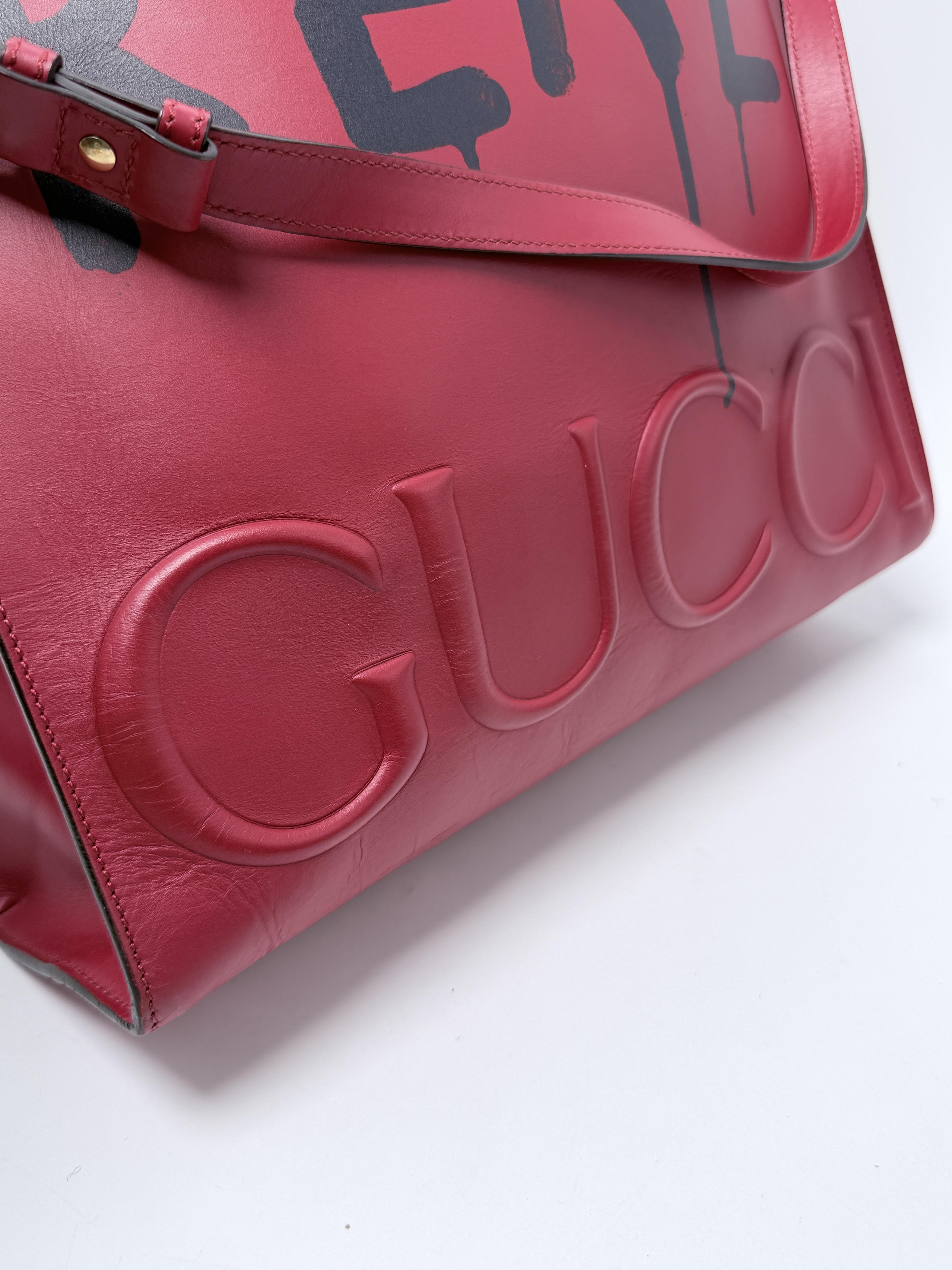 x GucciGhost Real Medium Tote Bag Red JD1714GG