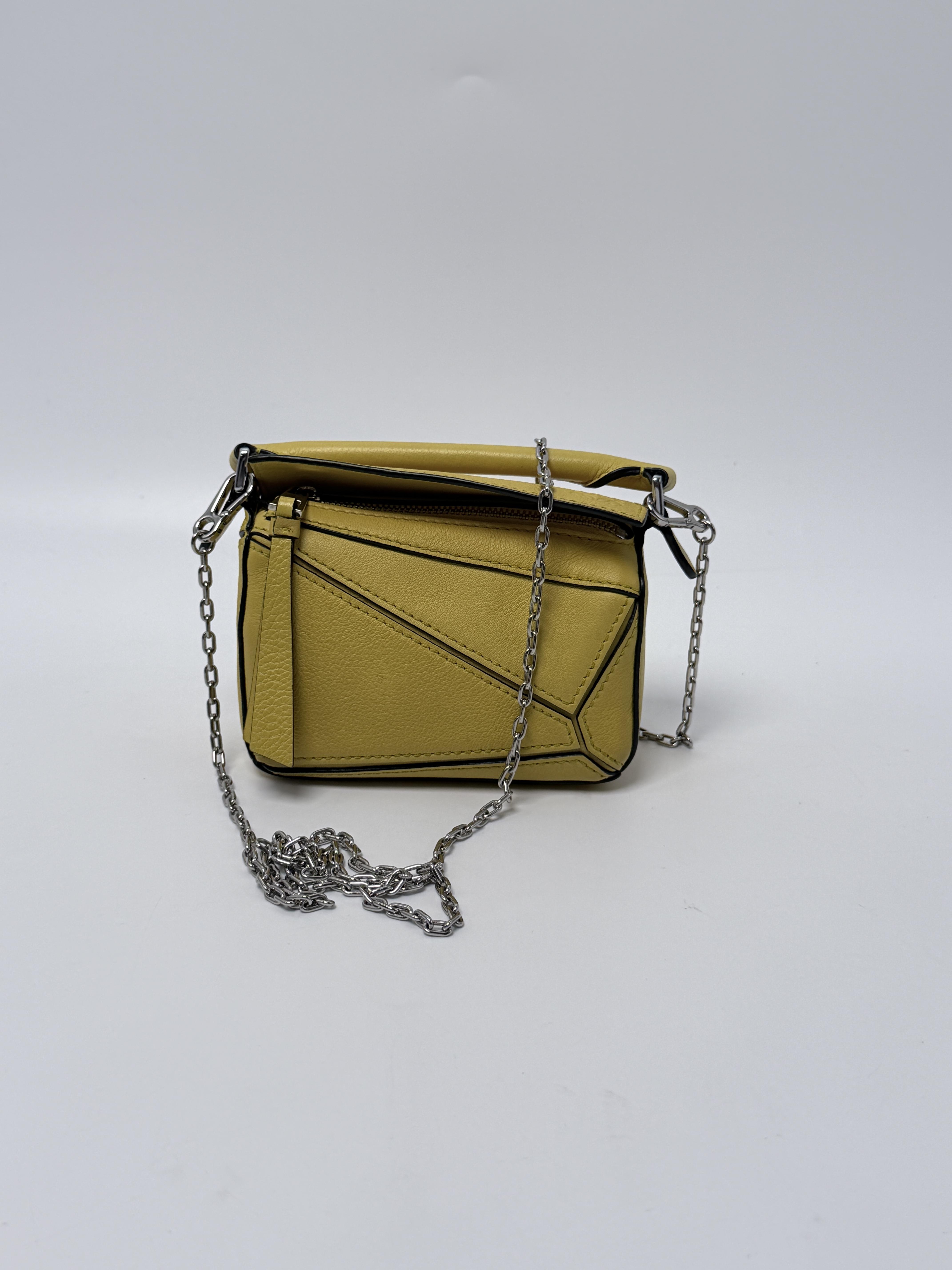 Nano Puzzle Classic Calfskin 2WAY Chain Bag Yellow JD1679LE