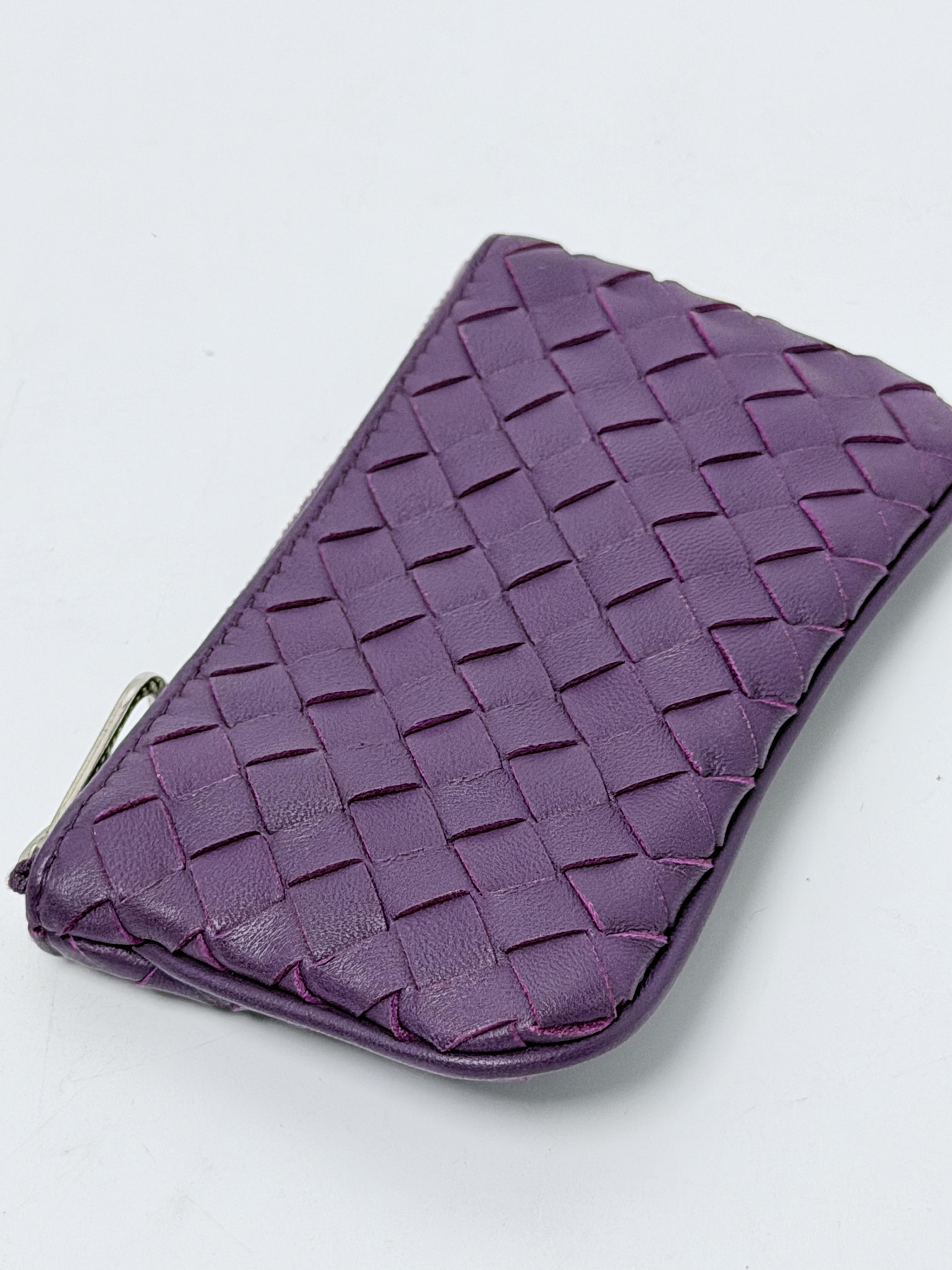 Intrecciato Key Pouch Coin Case Mini Wallet Purple JP002BV