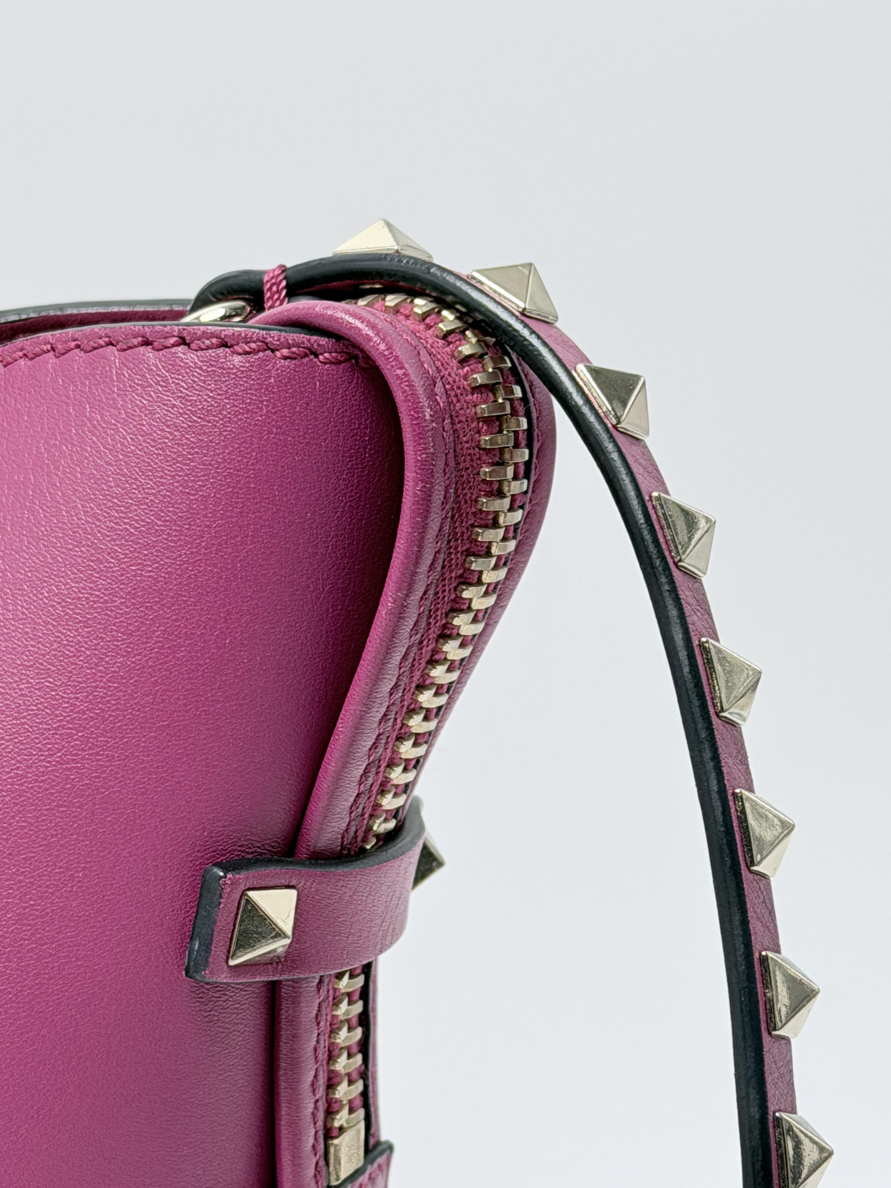 Garavani Rockstud Small Handle Tote Bag Pink Crossbody JD1573VL