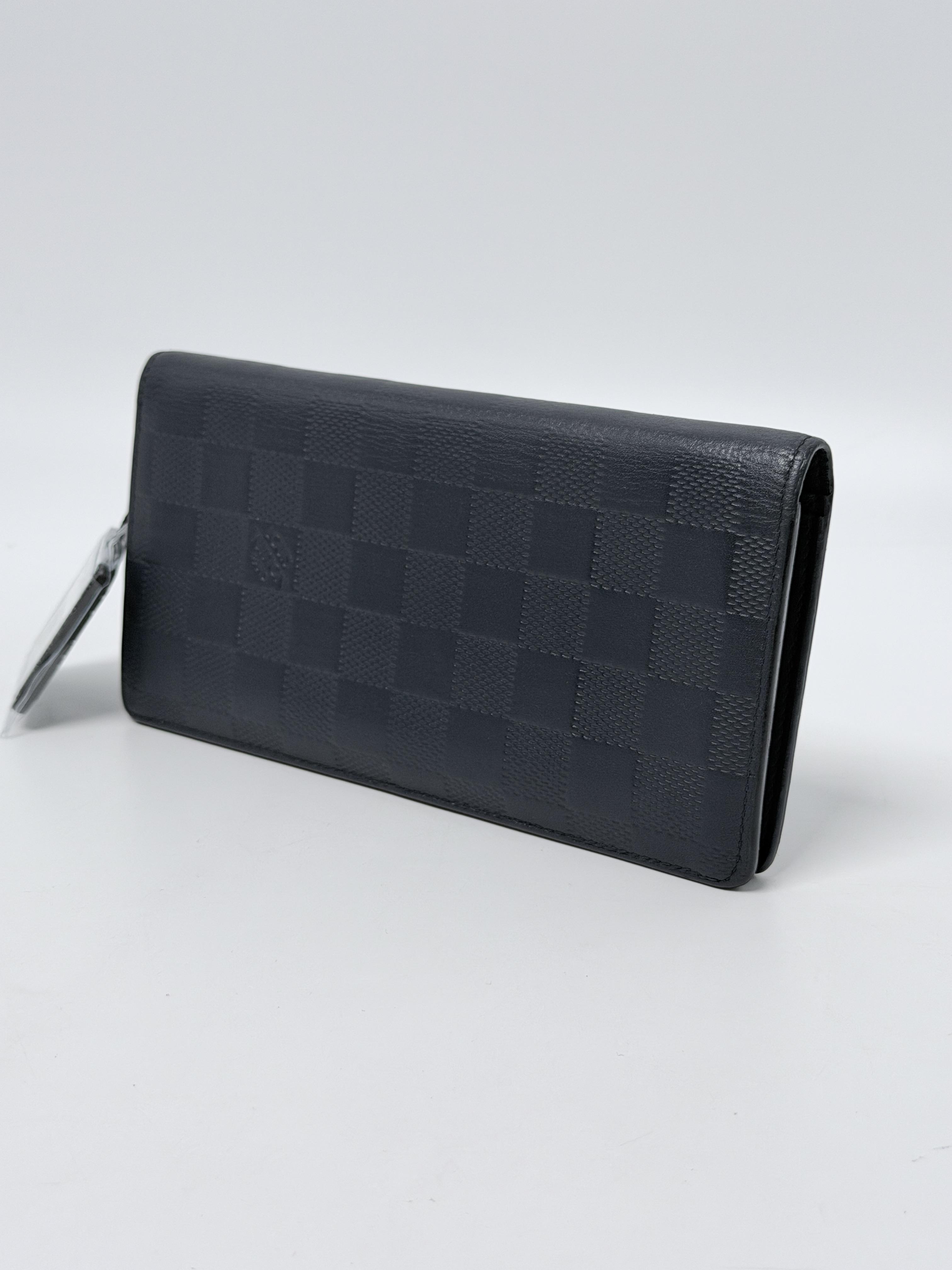 Damier Infini Brazza Long Wallet Cosmos Navy Blue JD1422LV