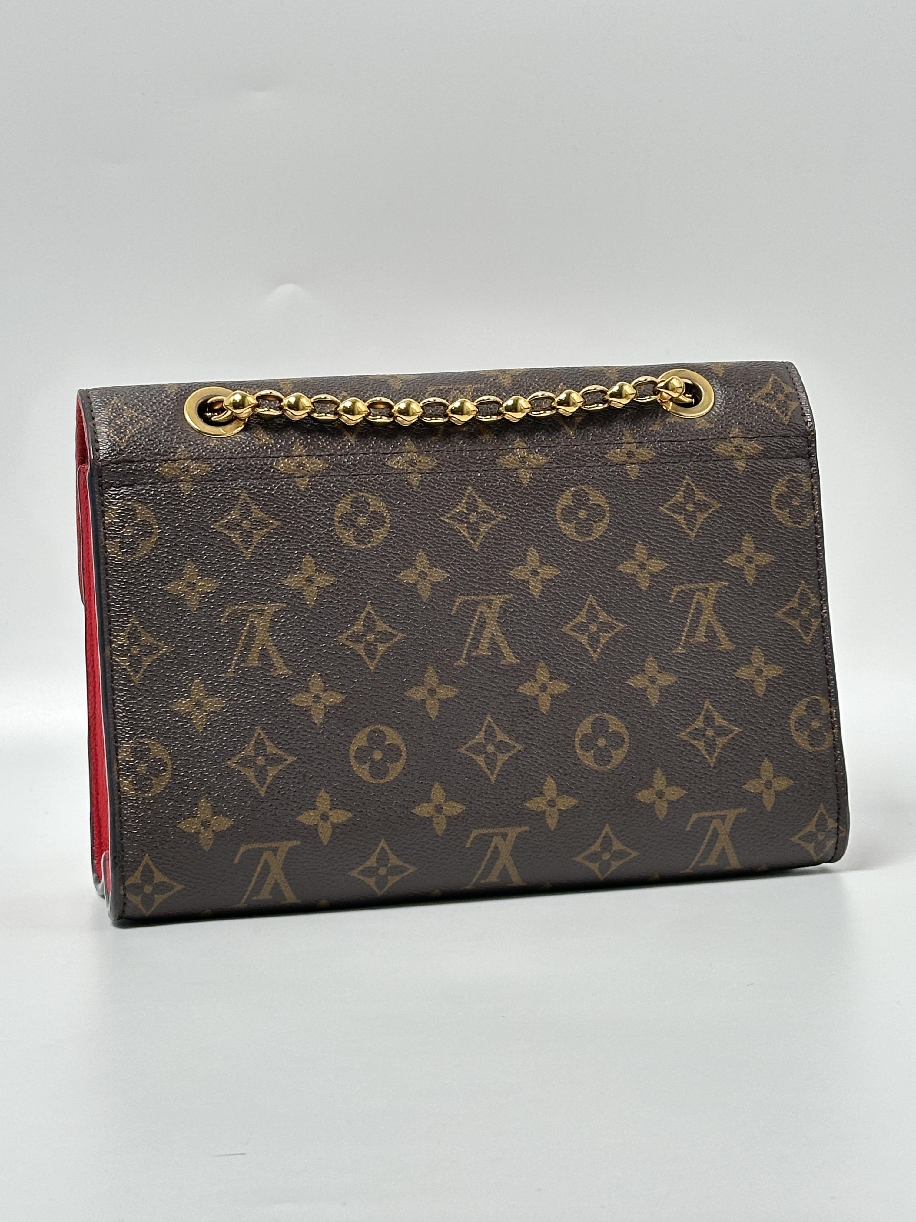 Pre-owned Louis Vuitton Canvas Shoulder Bags Monogram Victoire Chain Crossbody Bag Cerise Shoulder Handbag JE617LV