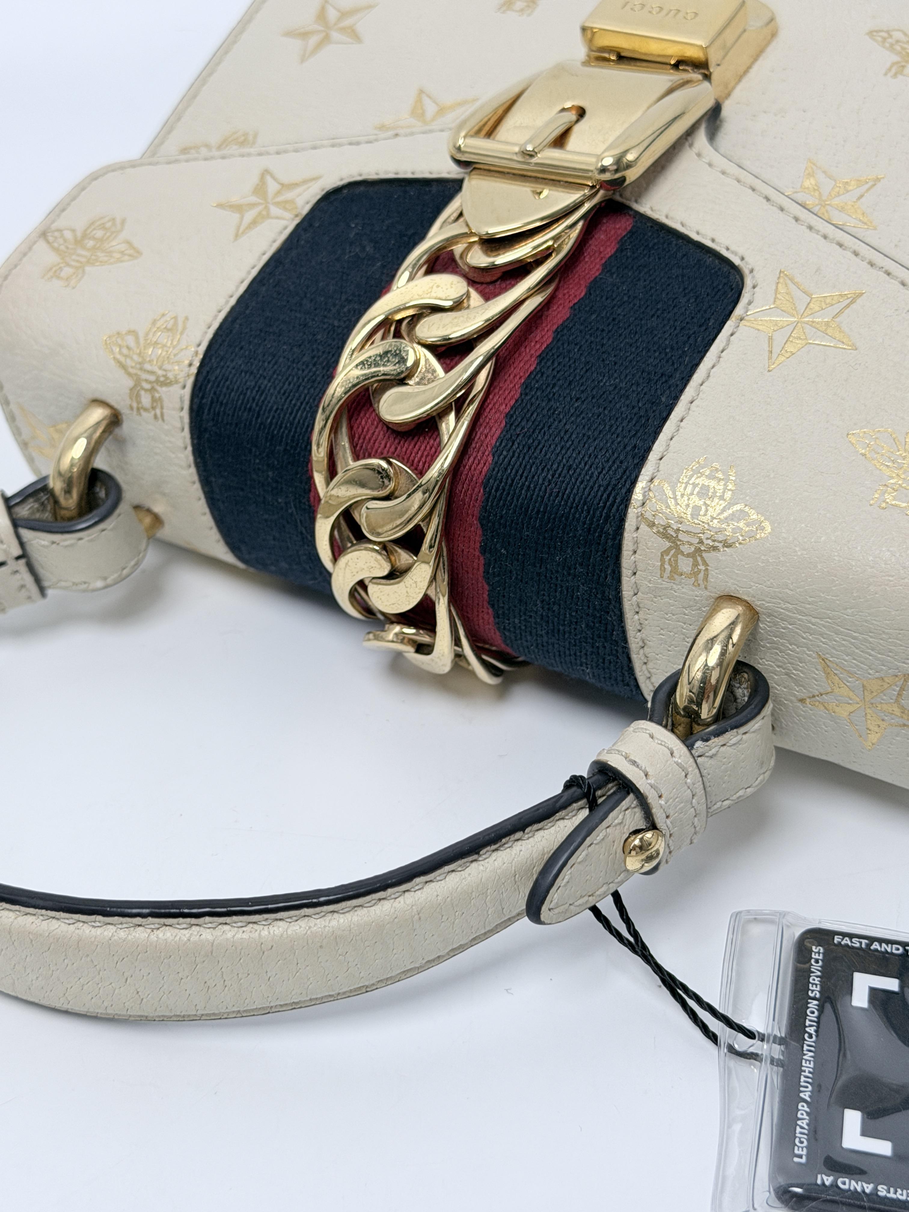 Sylvie Mini Top Handle Bag With Metallic Gold Bees And Stars JD1694GG