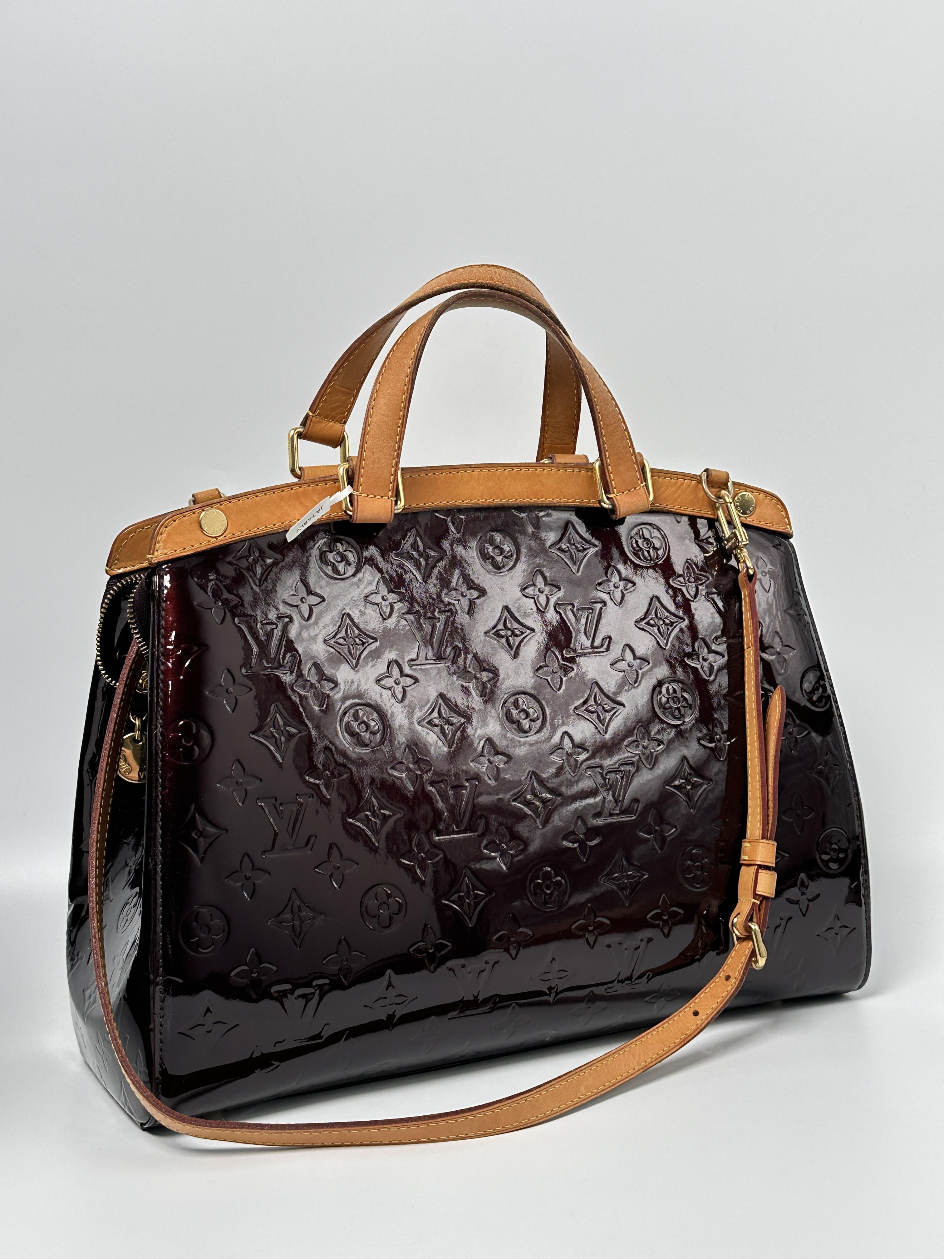 Amarante Monogram Vernis Brea GM Shoulder Handbag With Strap JA748LV