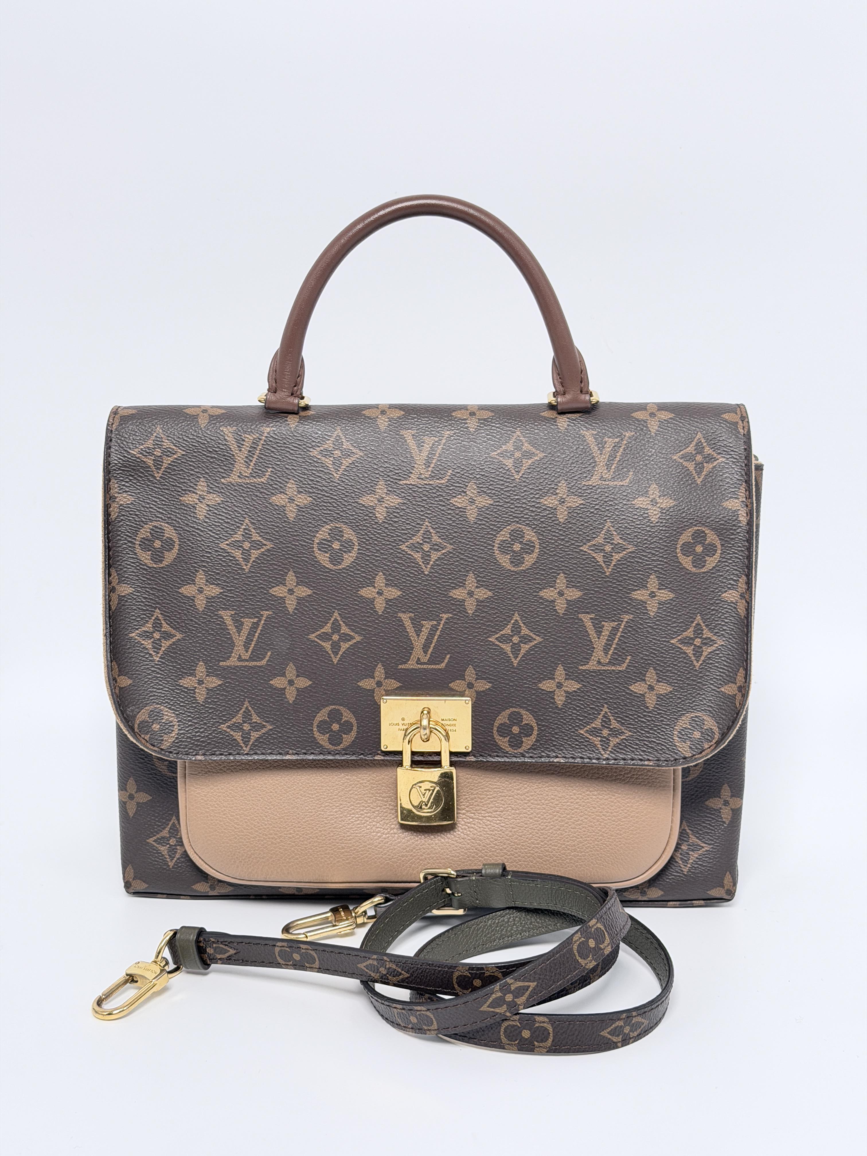 Pre-owned Louis Vuitton Canvas and leather Crossbody Bags Authentic Monogram Marignan Messenger Bag Shoulder Handbag JD081LV